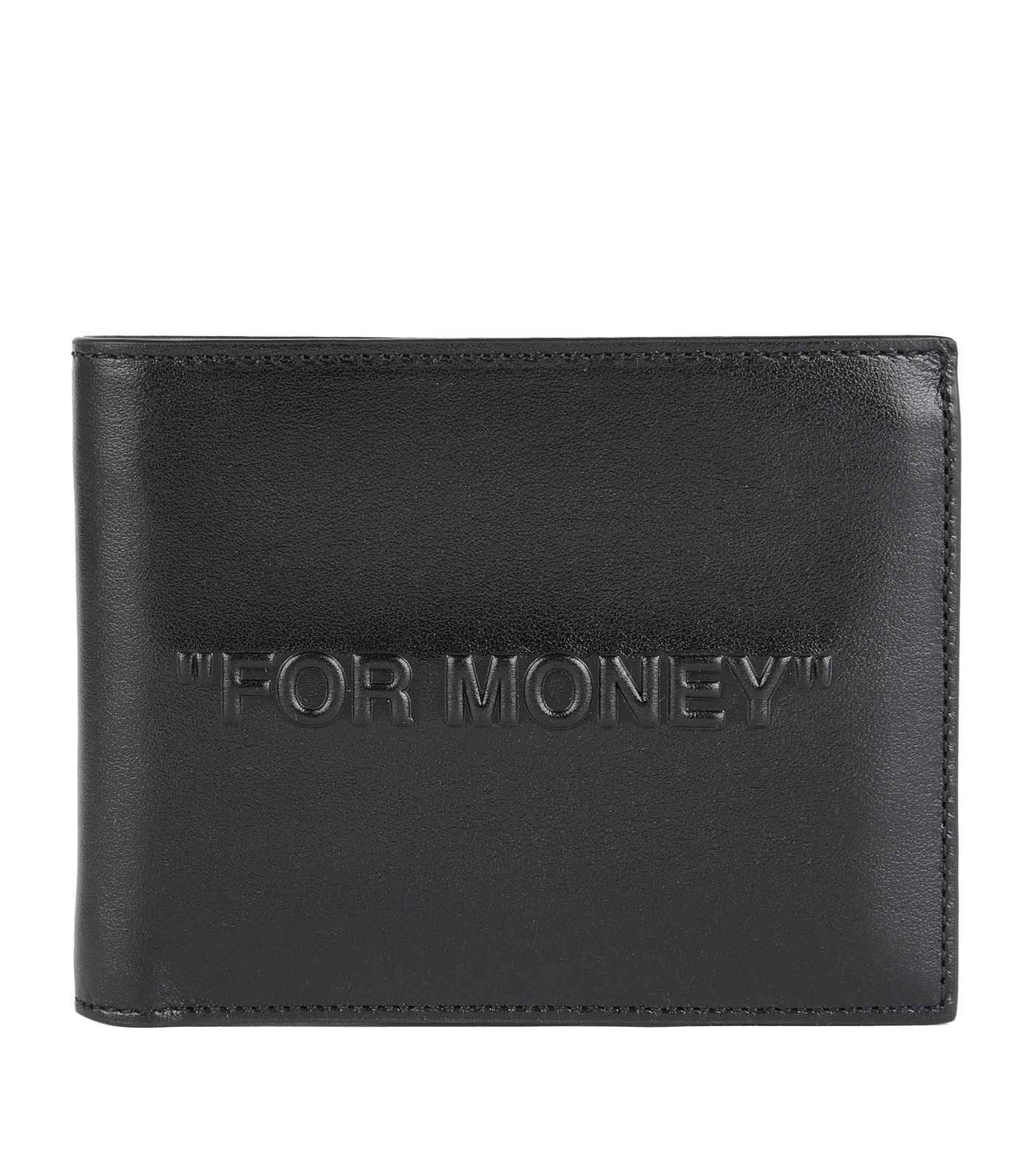 Off-White c/o Virgil Abloh Leather For Money Bi-fold Wallet in Black for Men - Lyst