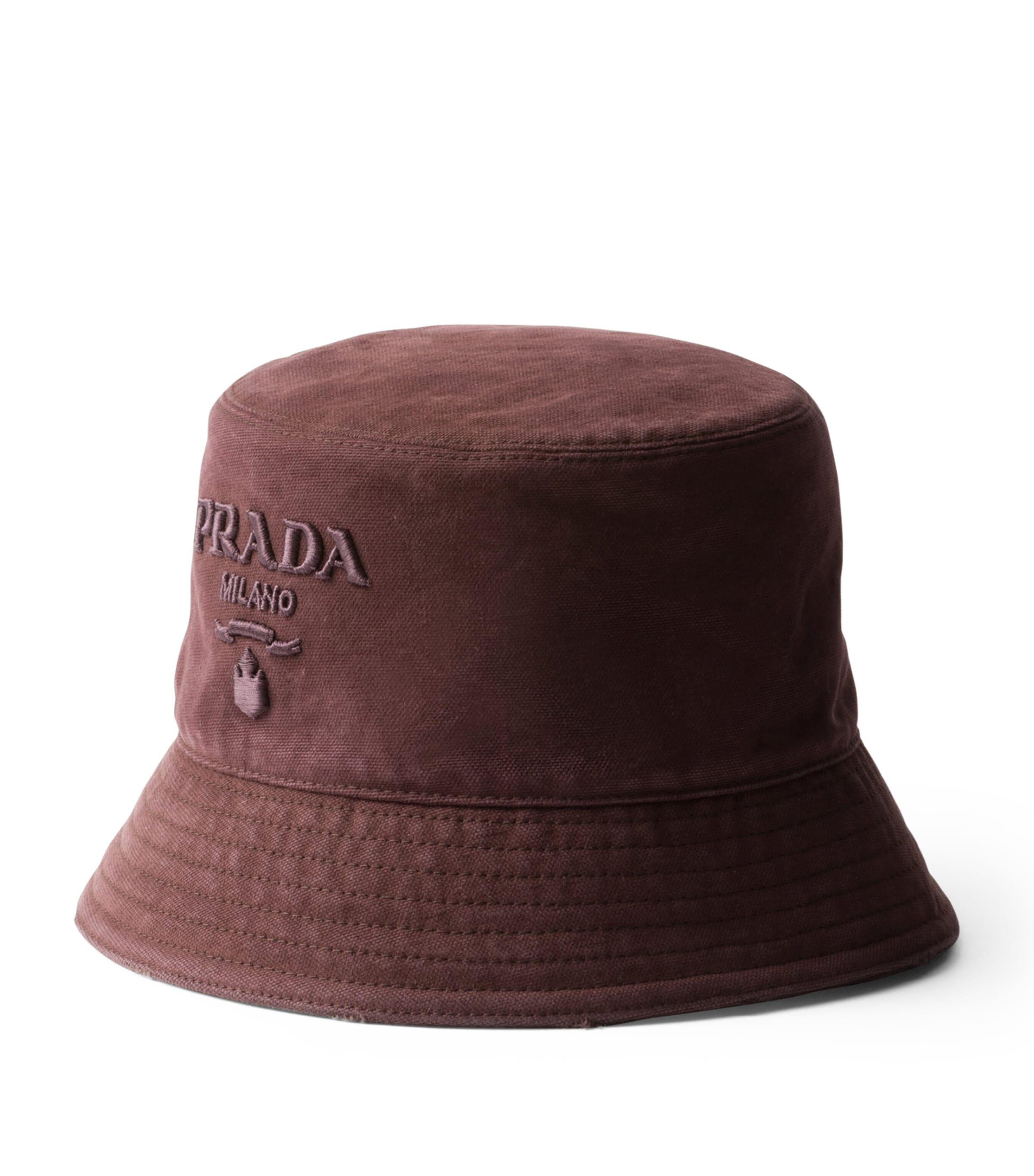 Prada logo bucket hat best sale