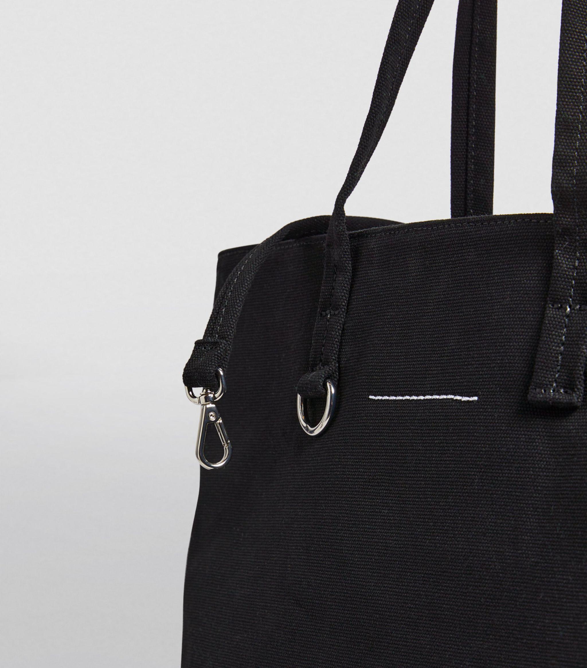MM6 by Maison Margiela Large Canvas Tote Bag in Black for