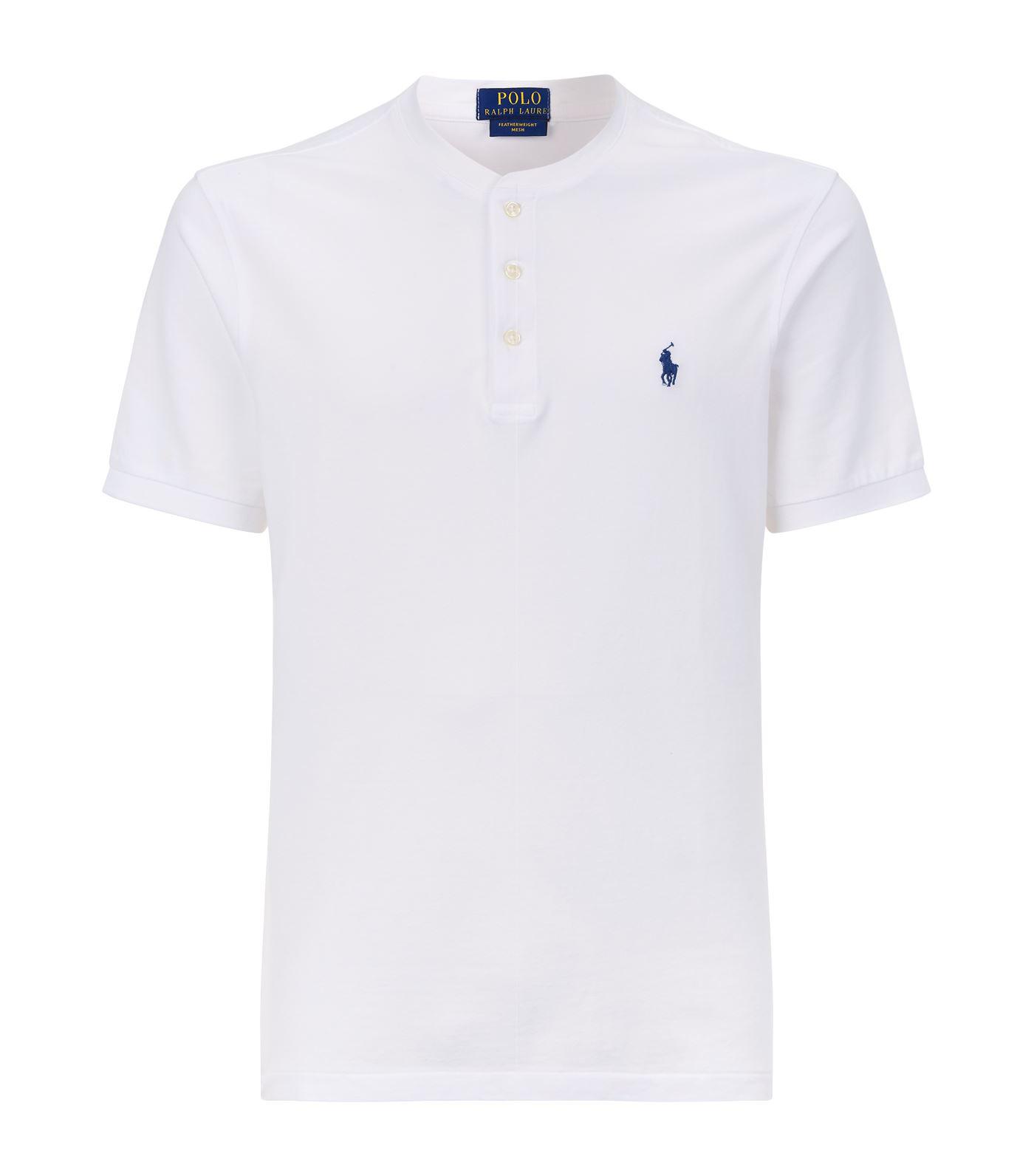Polo Ralph Lauren Cotton Weathered Collarless Polo Shirt in White for Men -  Lyst
