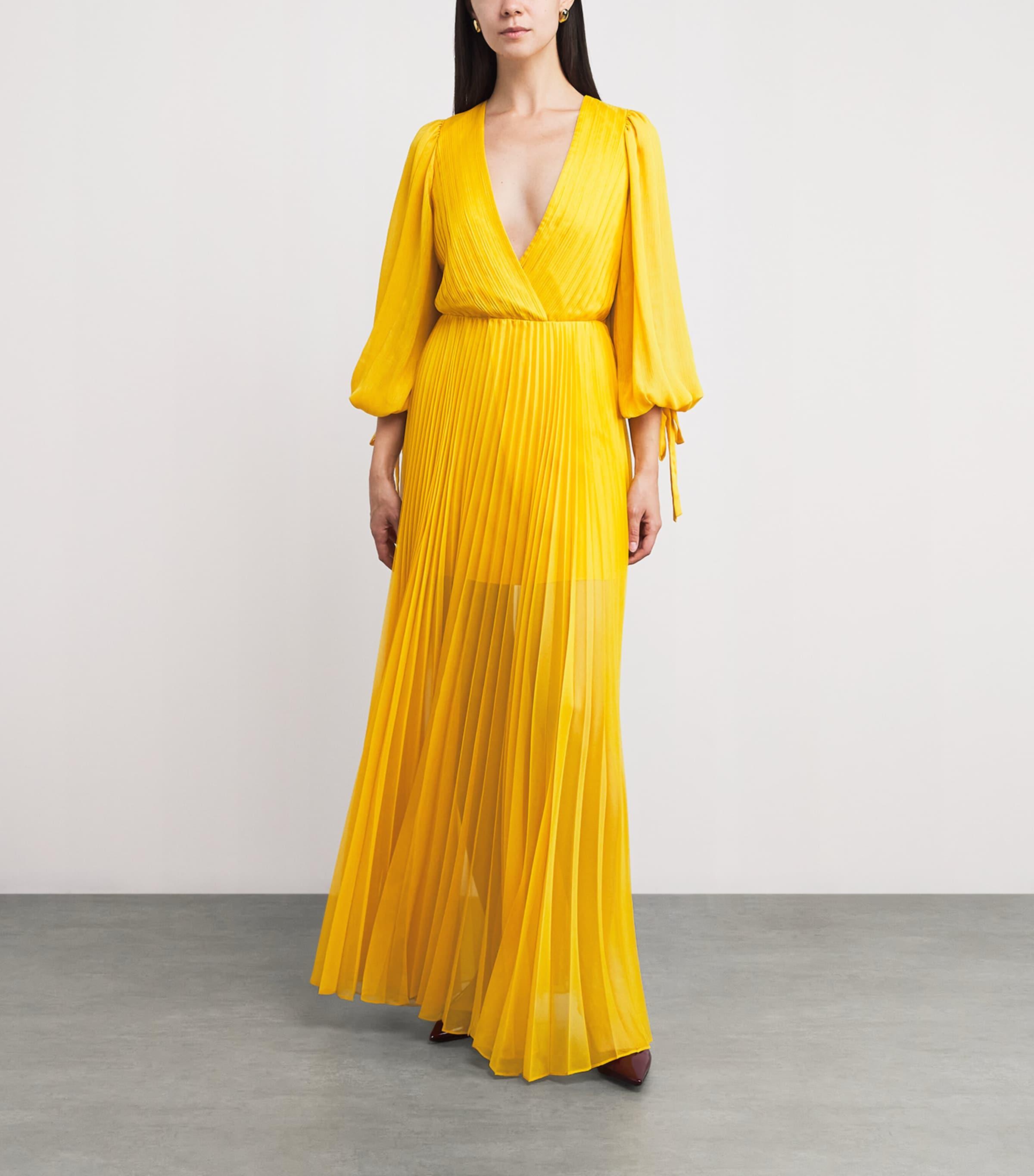 sachin and babi light blue dress BHLDN Floral Chiffon Plunge Long-Sleeve Ruffle Maxi Dress