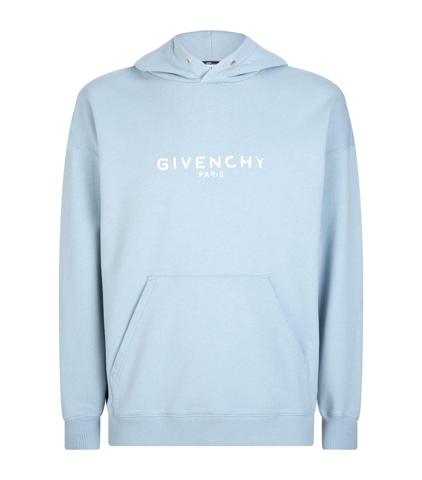 Givenchy Oversized Faded Logo Hoodie in Blue for Men | Lyst