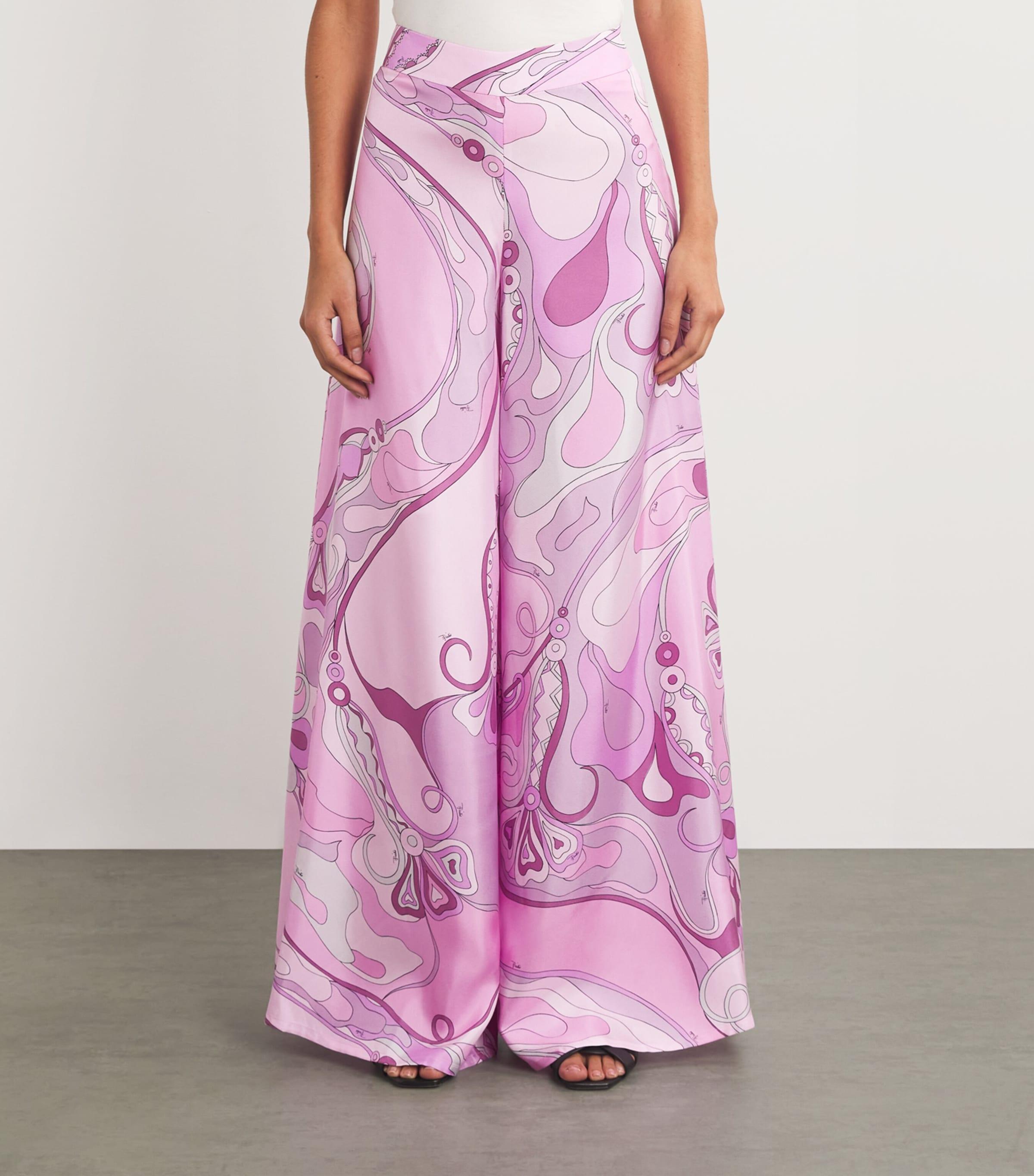 PUCCI Silk Wide-Leg Trousers in Pink | Lyst display picture 1