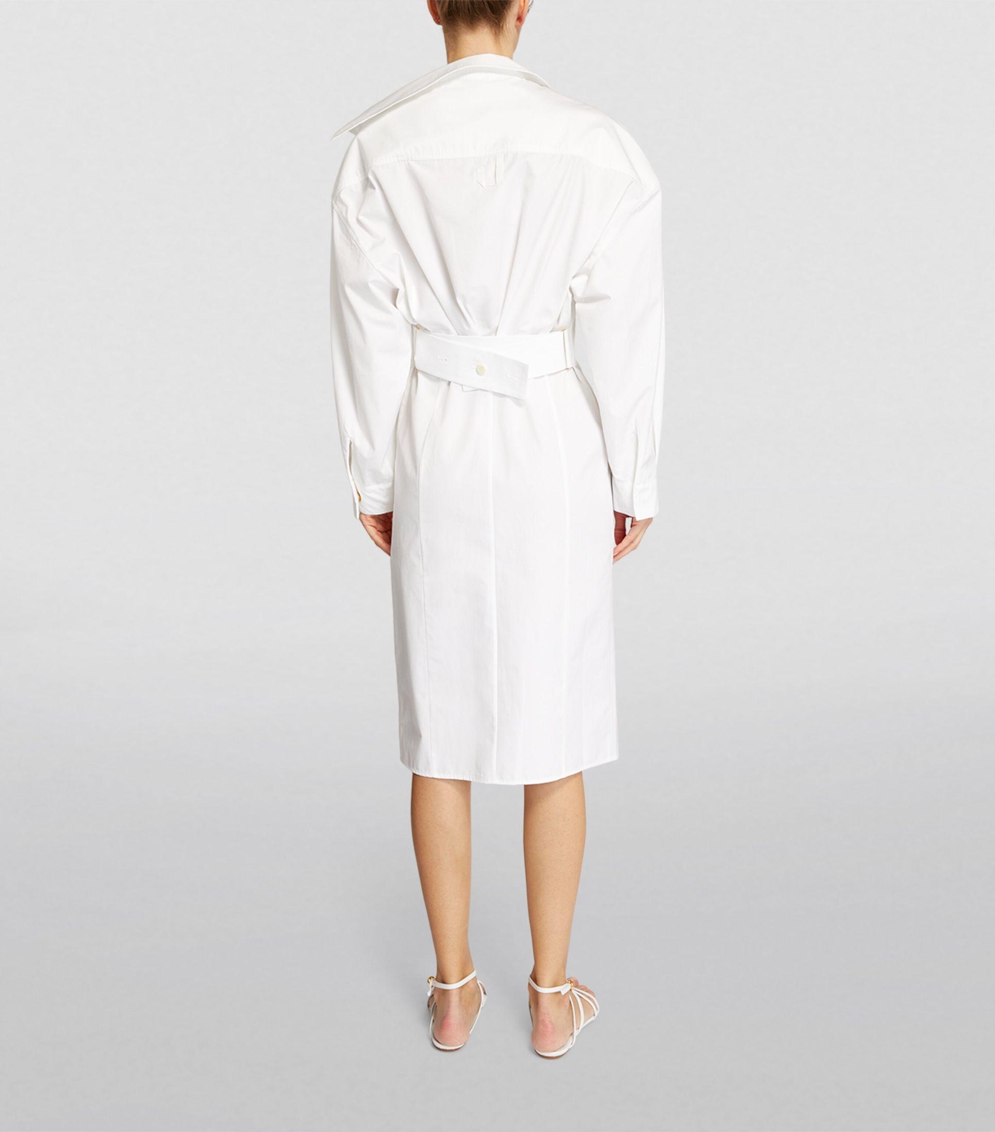 Jacquemus Cotton Asymmetric Midi Shirt Dress in White Lyst Canada