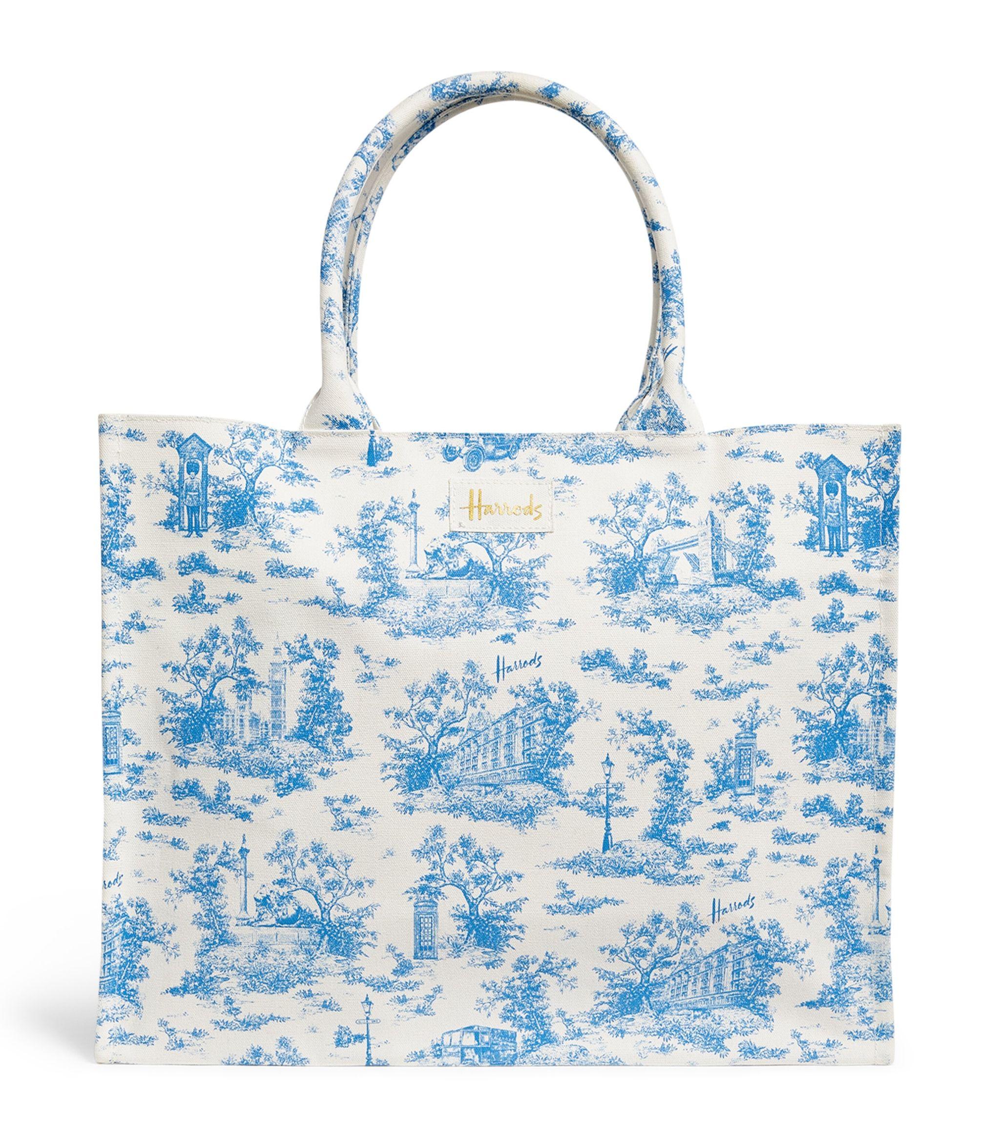Harrods Toile Grocery Shopper Bag in Blue | Lyst