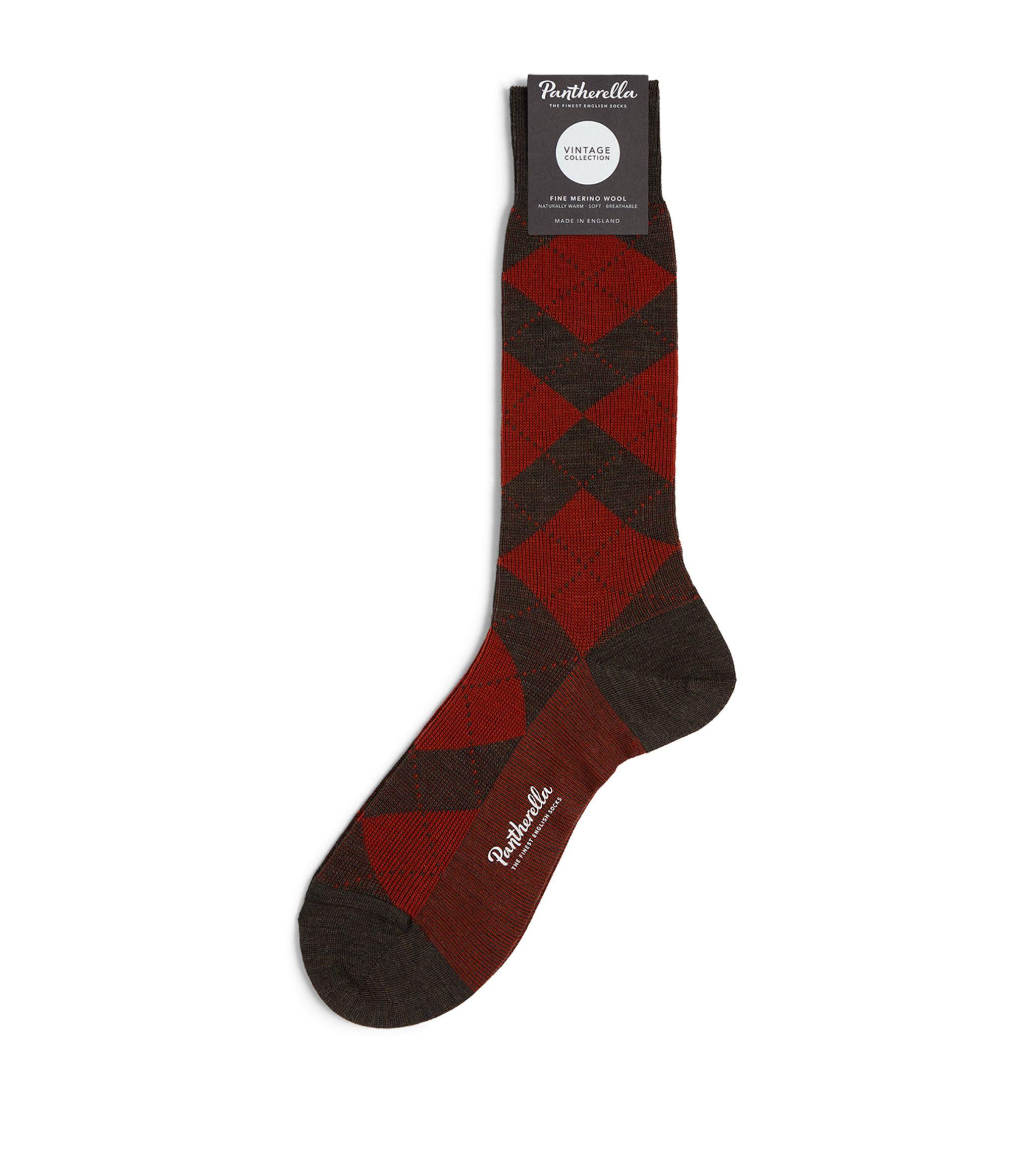 Pantherella Merinoblend Argyle Socks in Brown for Men Lyst
