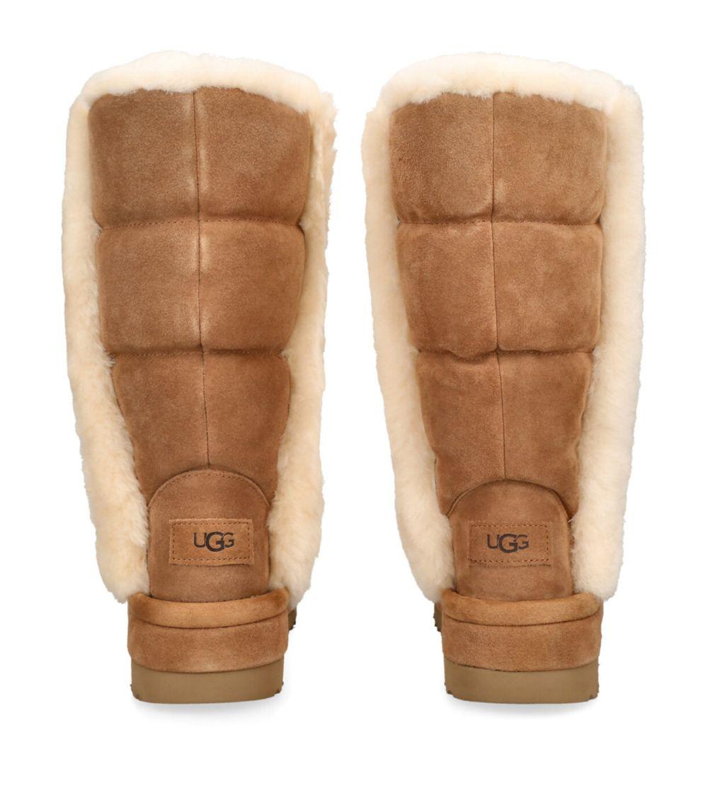 UGG Classic Cloudpeak Ta Logo-Patch Suede Knee-High Boots in Brown