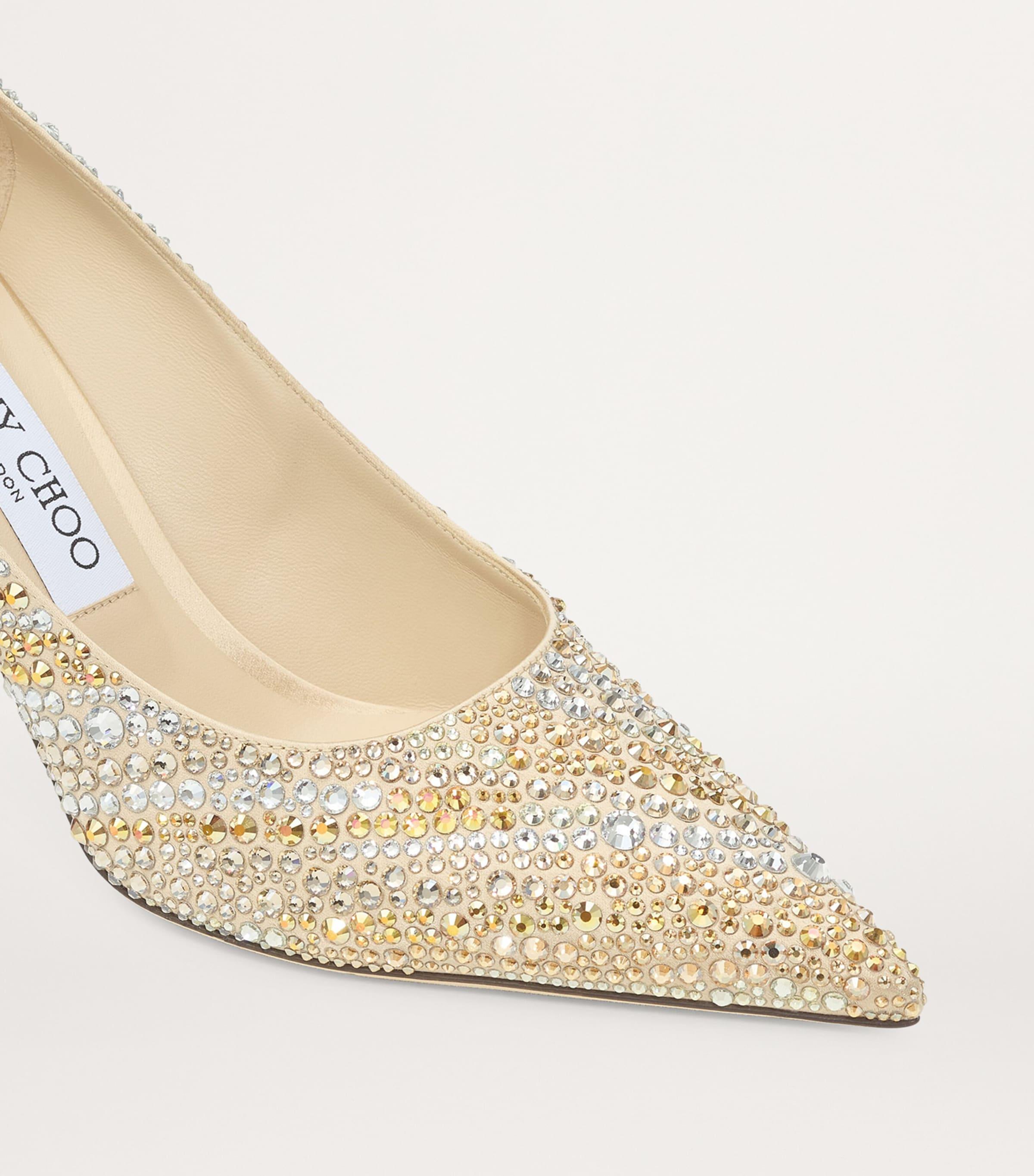 Jimmy Choo Love 85 Crystal-Embellished Pumps in Natural Lyst UK