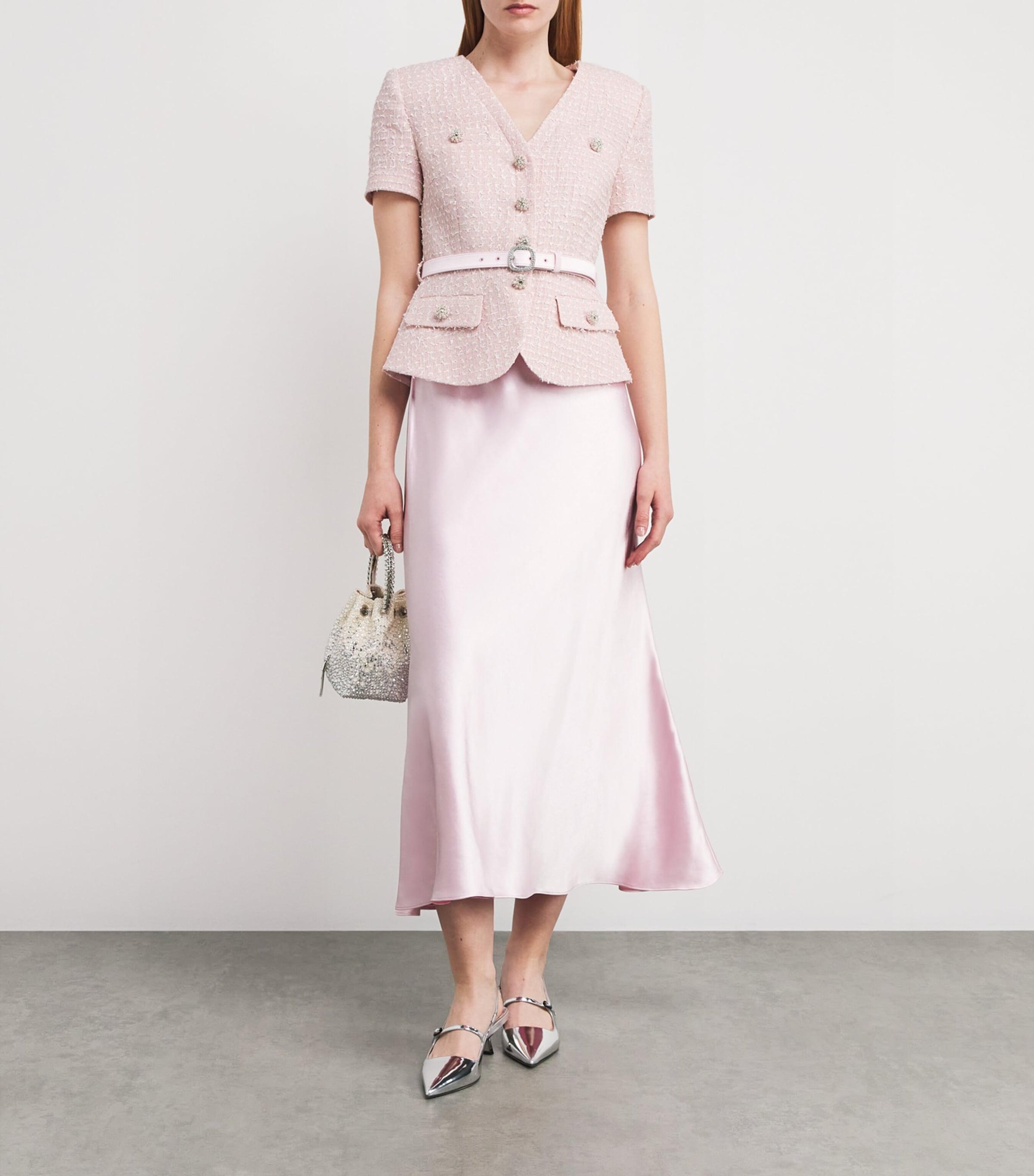 self portrait pink chiffon midi dress Self-Portrait | Dresses | Self Portrait Pale Pink Chiffon Trimmed Lace Midi  Long Sleeve Dress