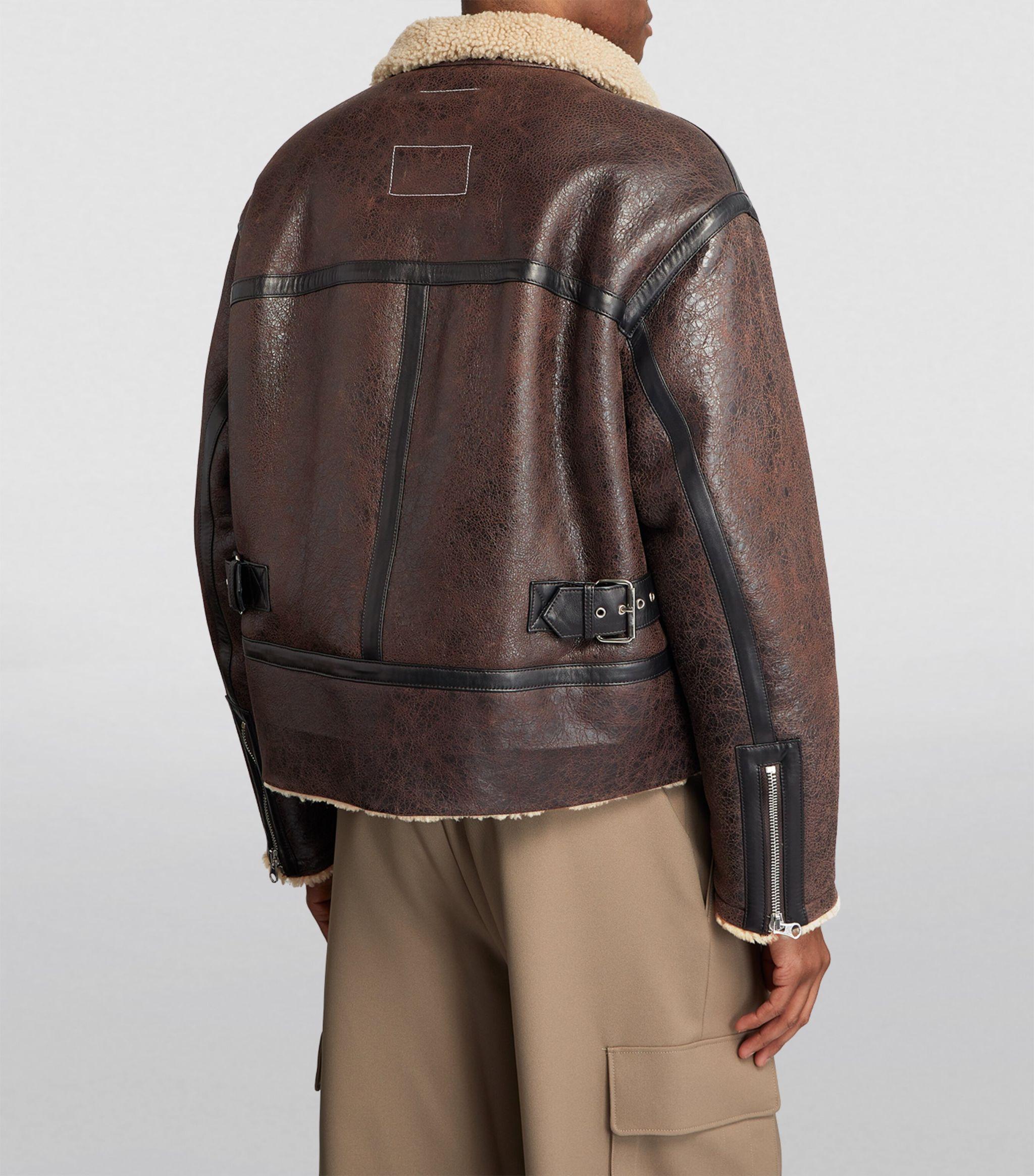 【関税＆送料込み】Mm6 Maison Margiela Shearling Jacket MM6 by Maison Martin Margiela Leather-shearling Jacket in