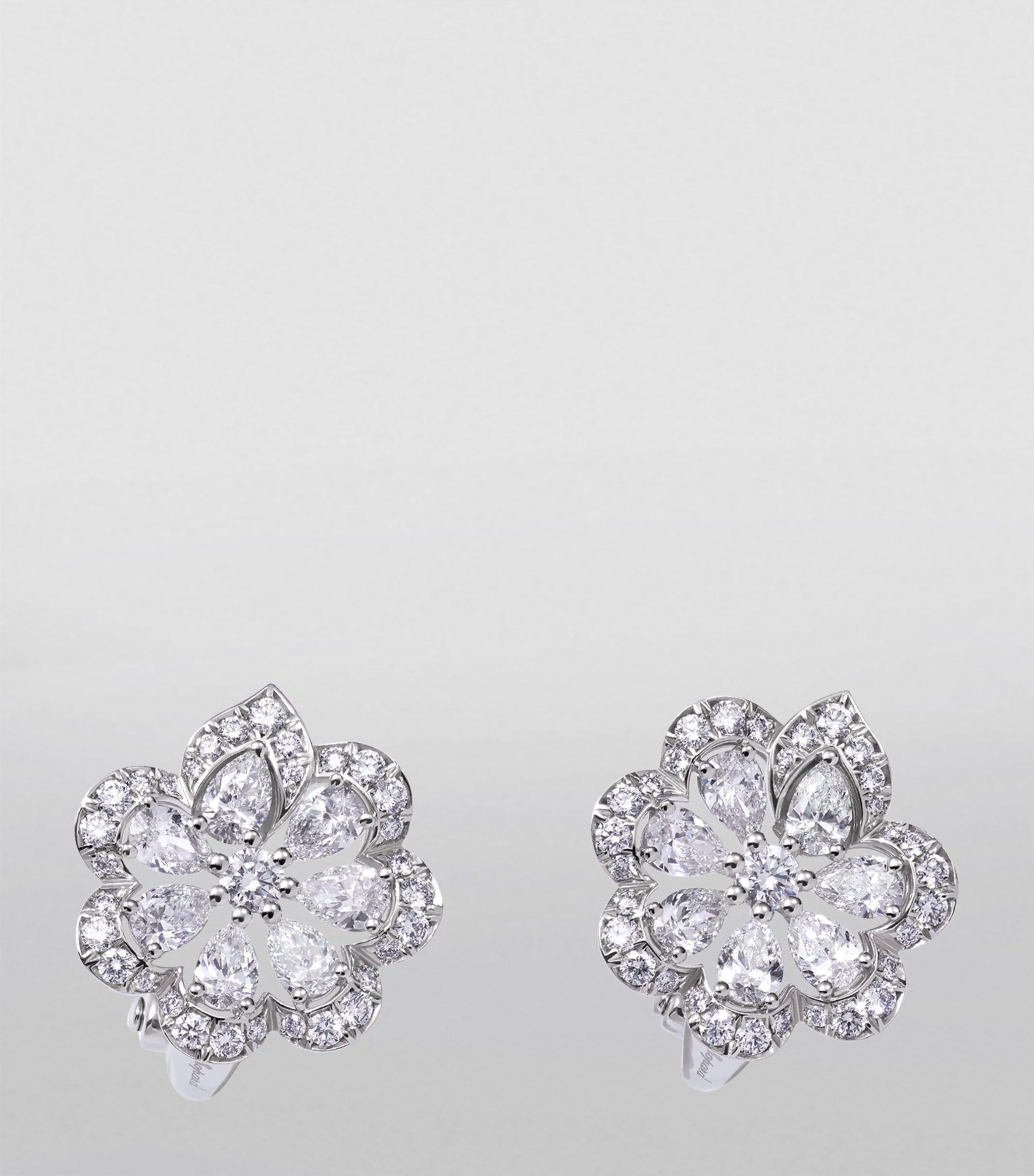 White Gold And Diamond Precious Lace Mini froufrou Earrings