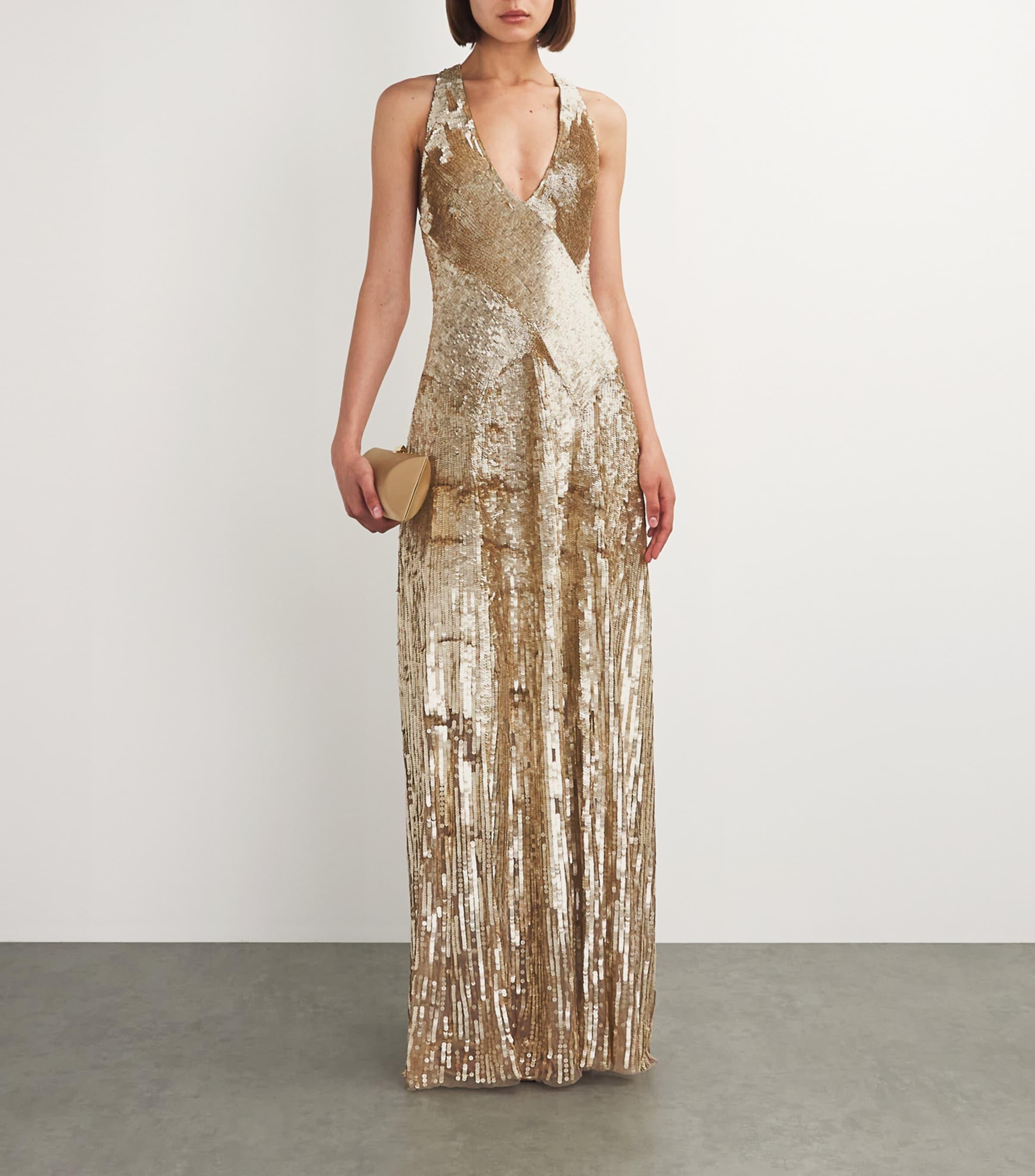 Jenny Packham Embellished Night Fever Gown in Metallic | Lyst Jenny Packham Embellished Night Fever Gown in Metallic | Lyst
