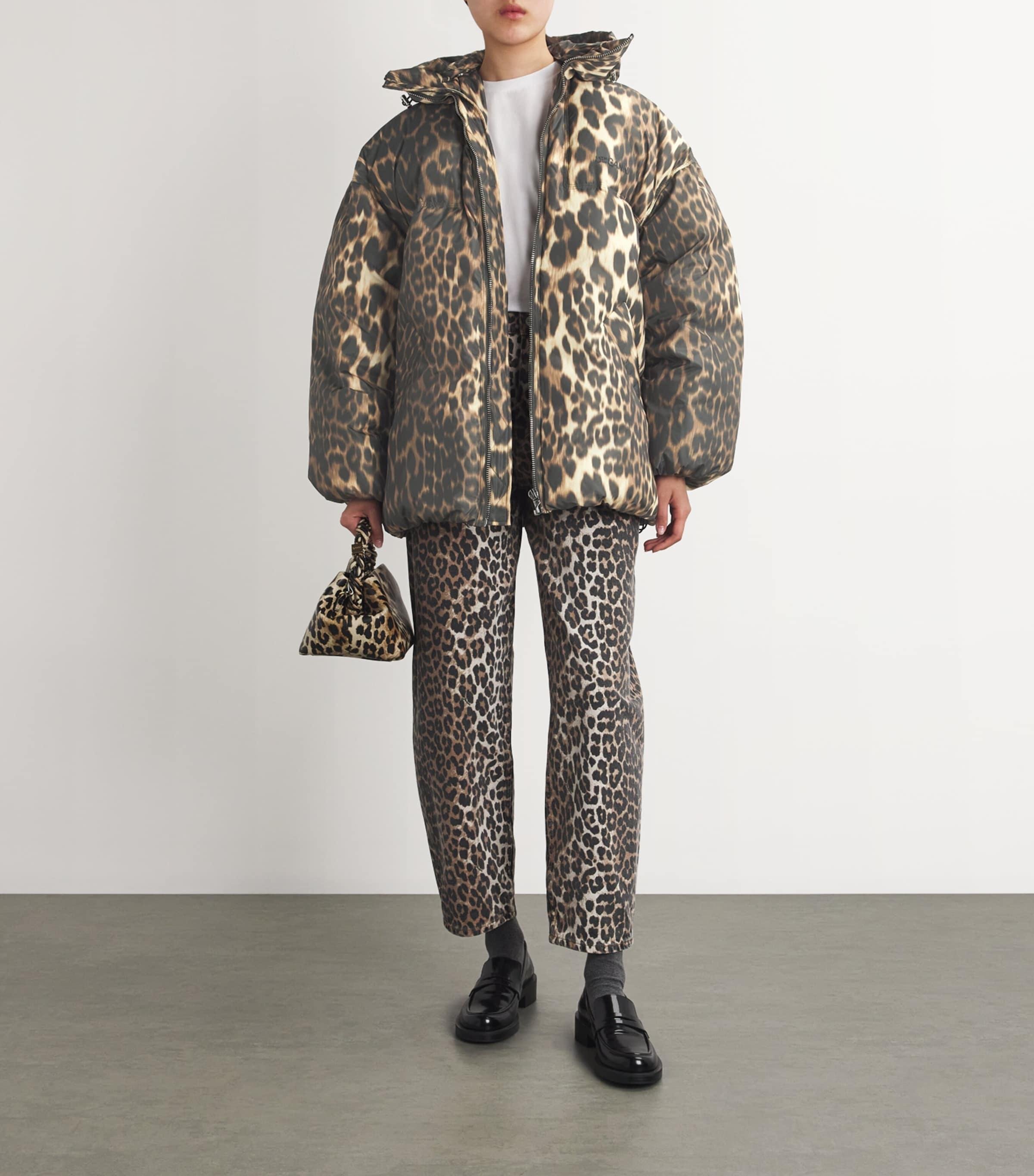 Ganni Leopard Puffer Jacket in Metallic Lyst UK
