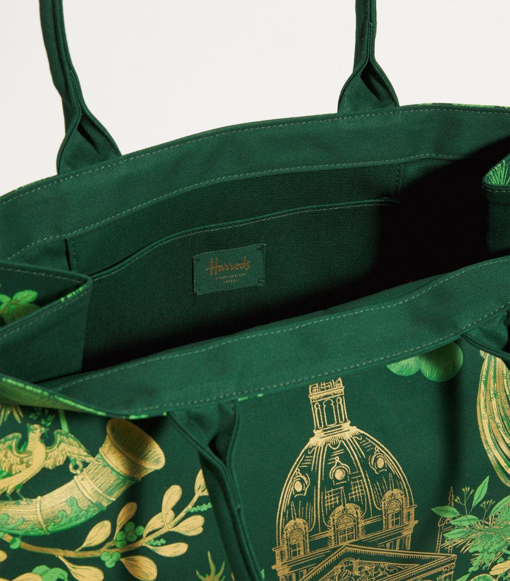 Harrods Cotton House Of Jacquard Shopper Bag in Green Lyst
