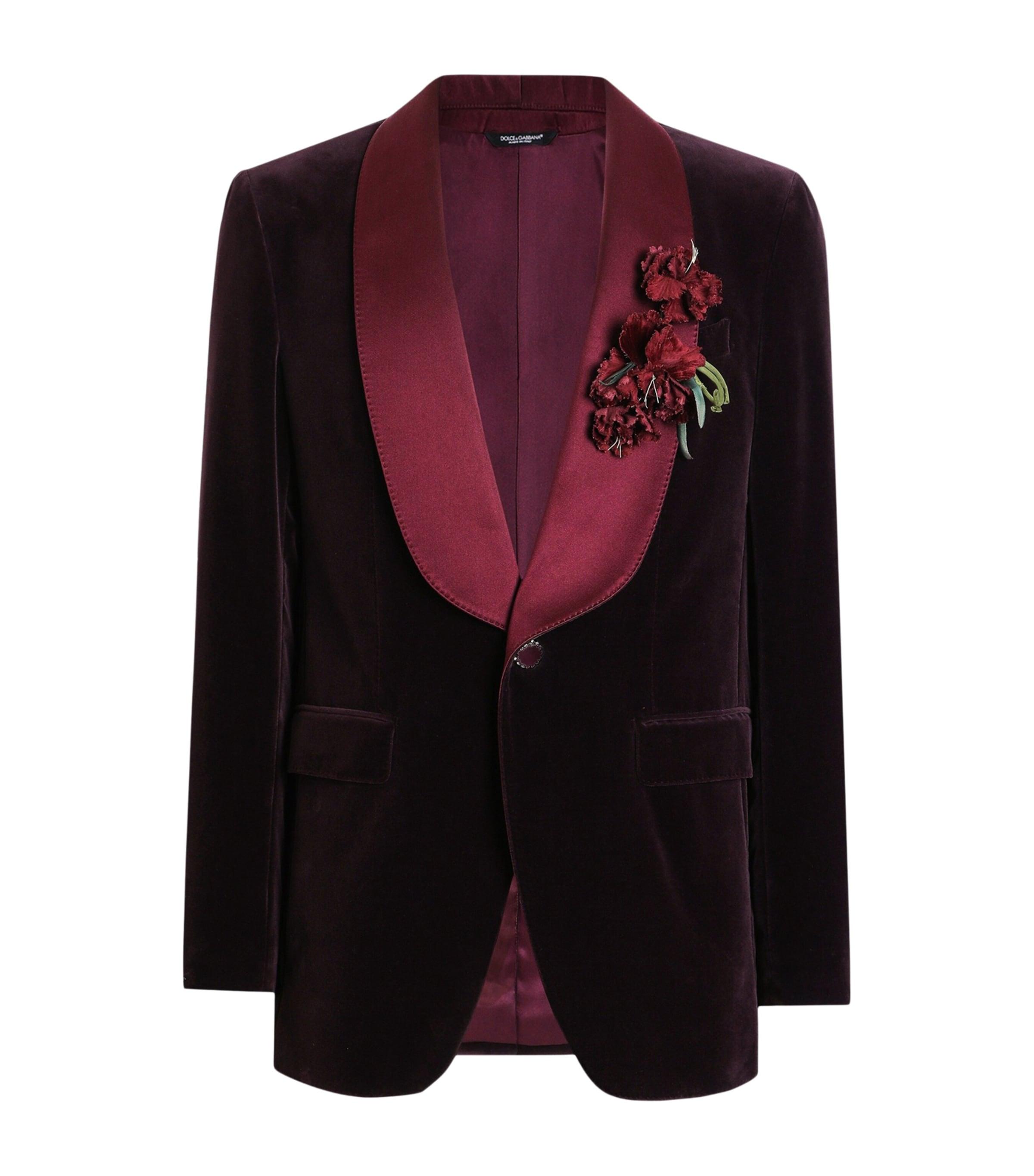Dolce & Gabbana Velvet Embellished Tuxedo Jacket in Purple for Men 