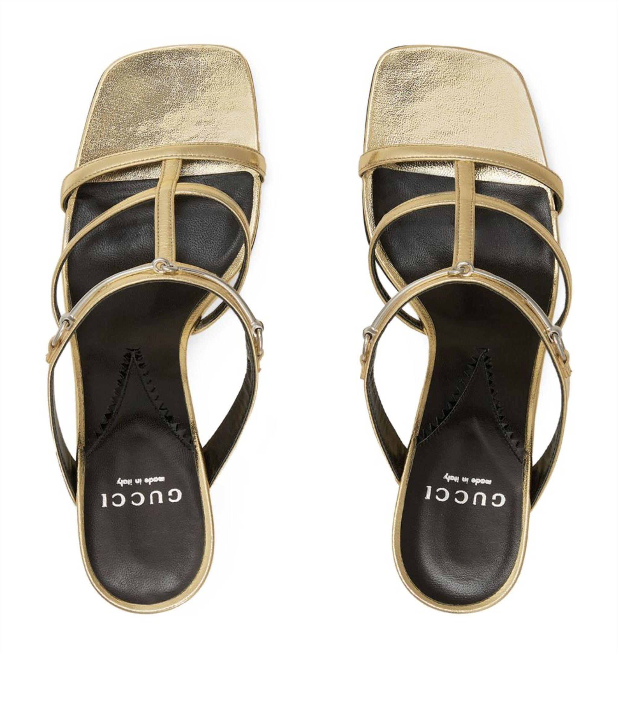 Gucci Leather Slim horsebit Heeled Sandals 75 in Natural Lyst Canada