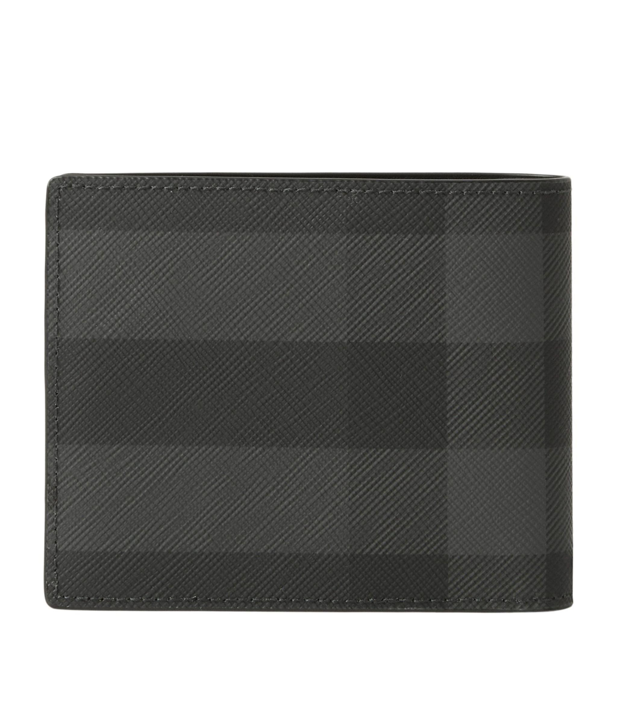 Burberry: Gray & Black Check Wallet