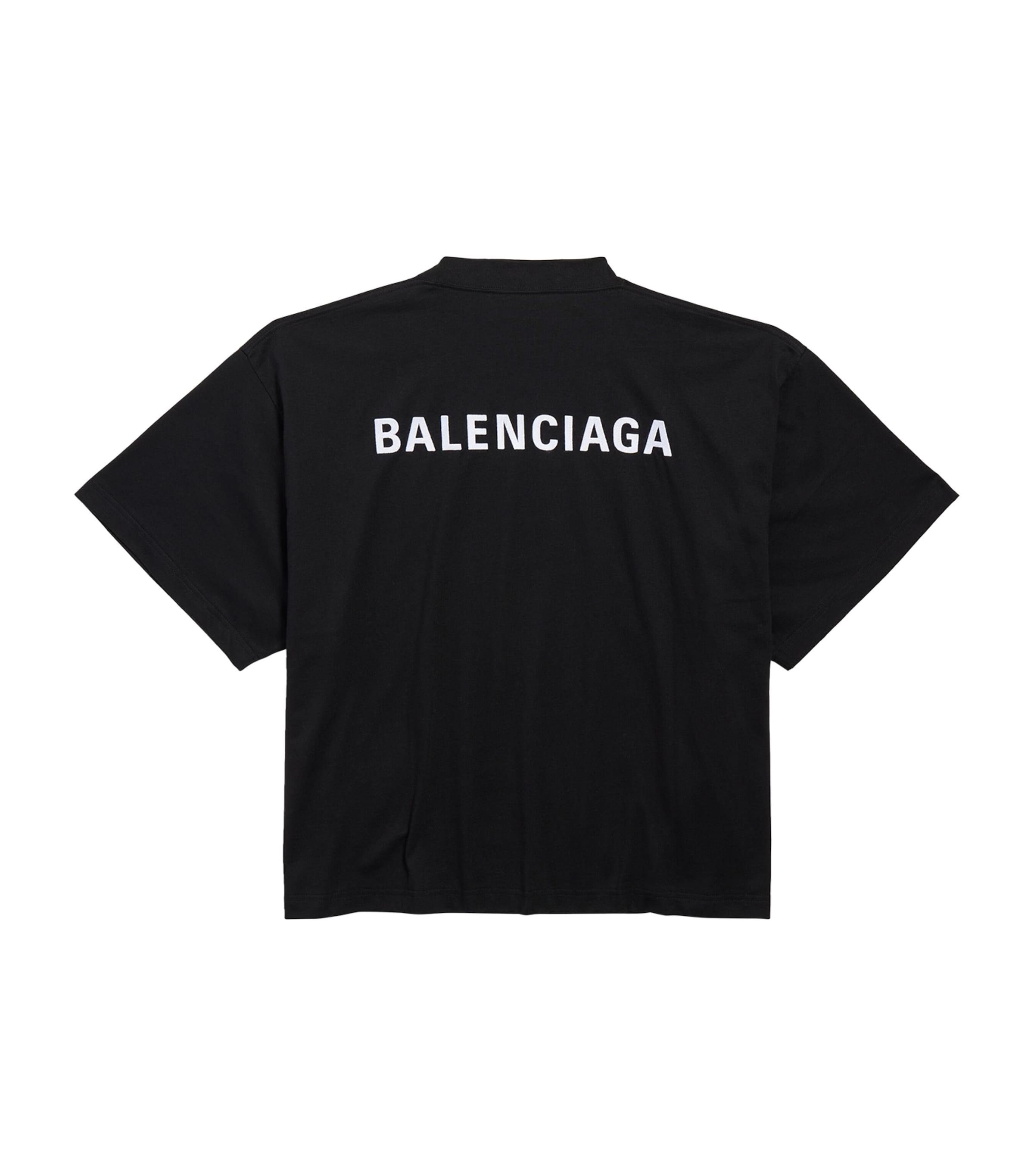 Balenciaga バレンシアガ ロゴTシャツ Logo Crop T-shirt Balenciaga Logo Cropped T-Shirt in Black | Lyst