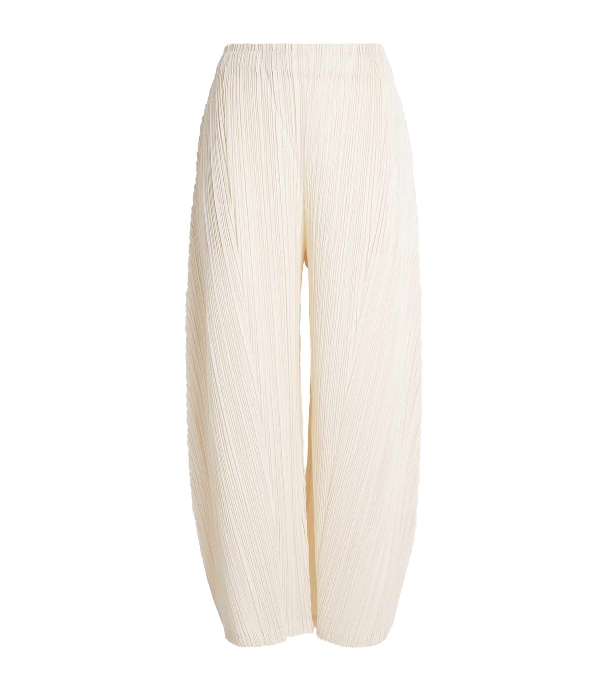 White Pleats Please Issey Miyake Pants for Women | Lyst