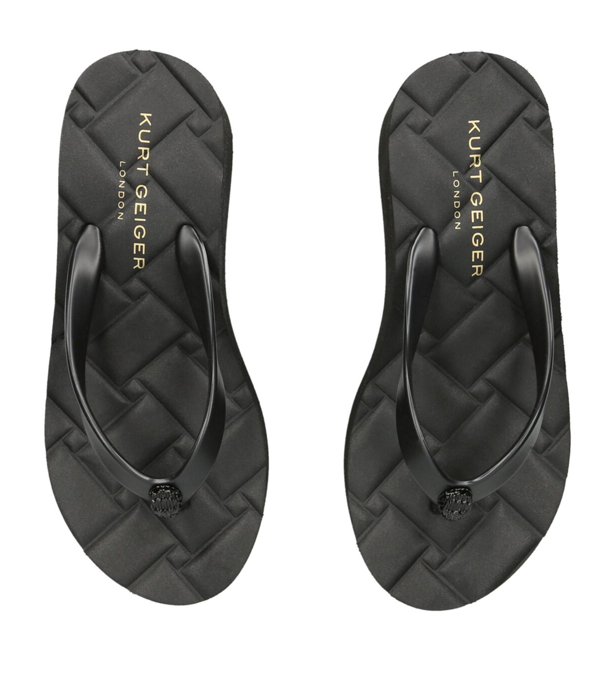 Kurt geiger black wedge sandals top