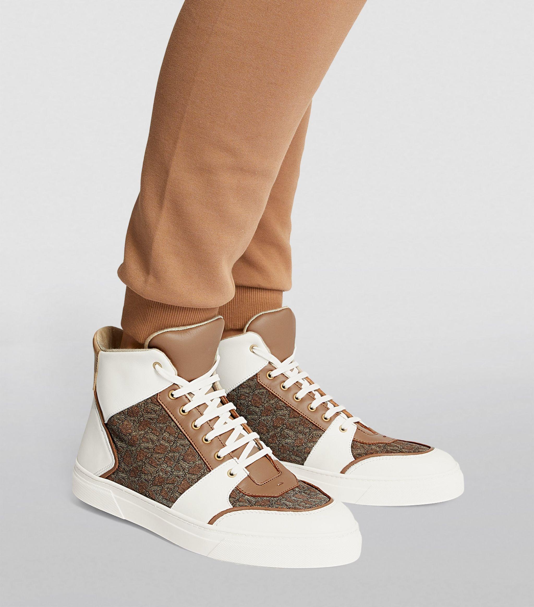 Max Mara Monogram High-top Sneakers in Brown | Lyst