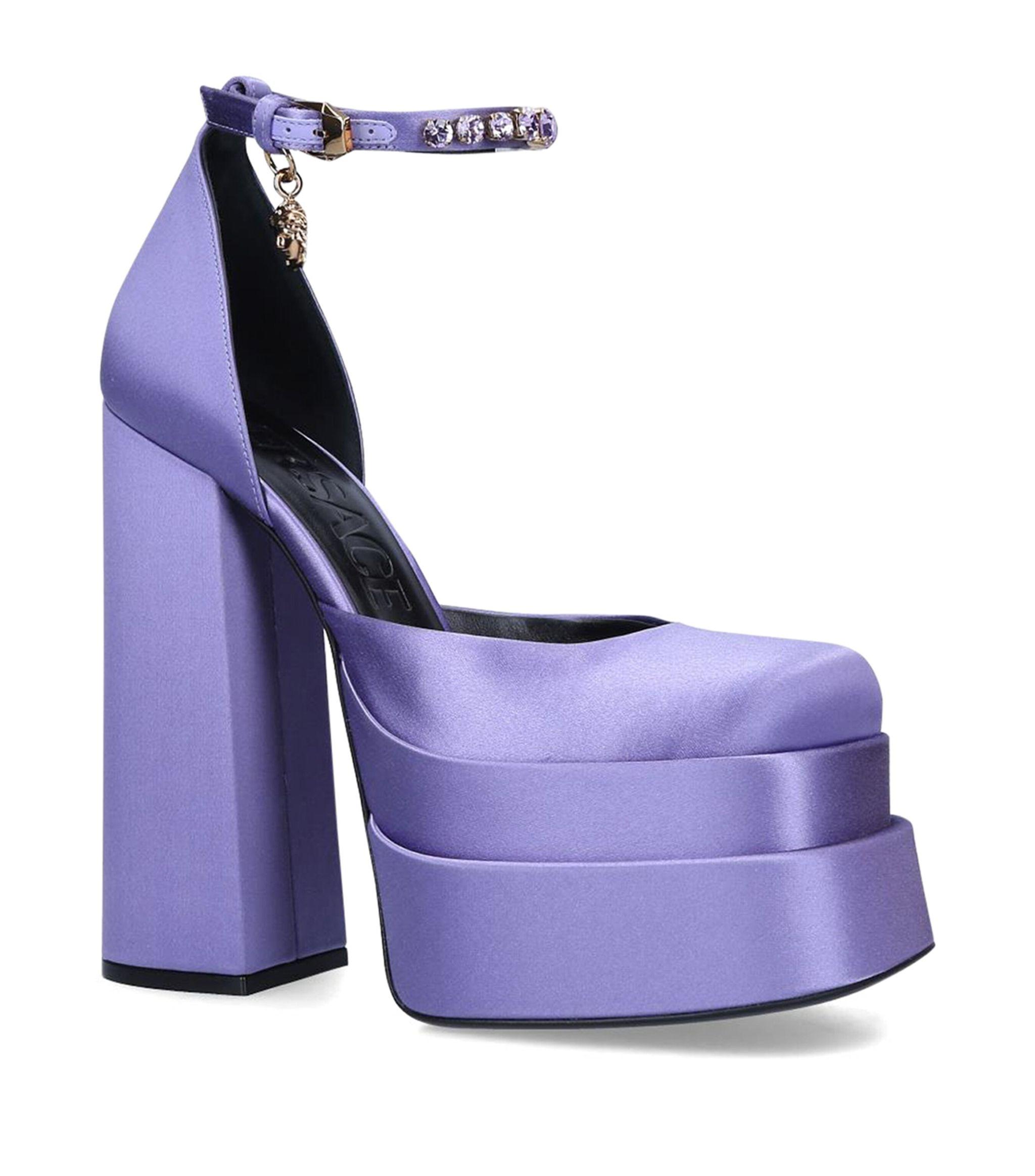 purple platform mary janes