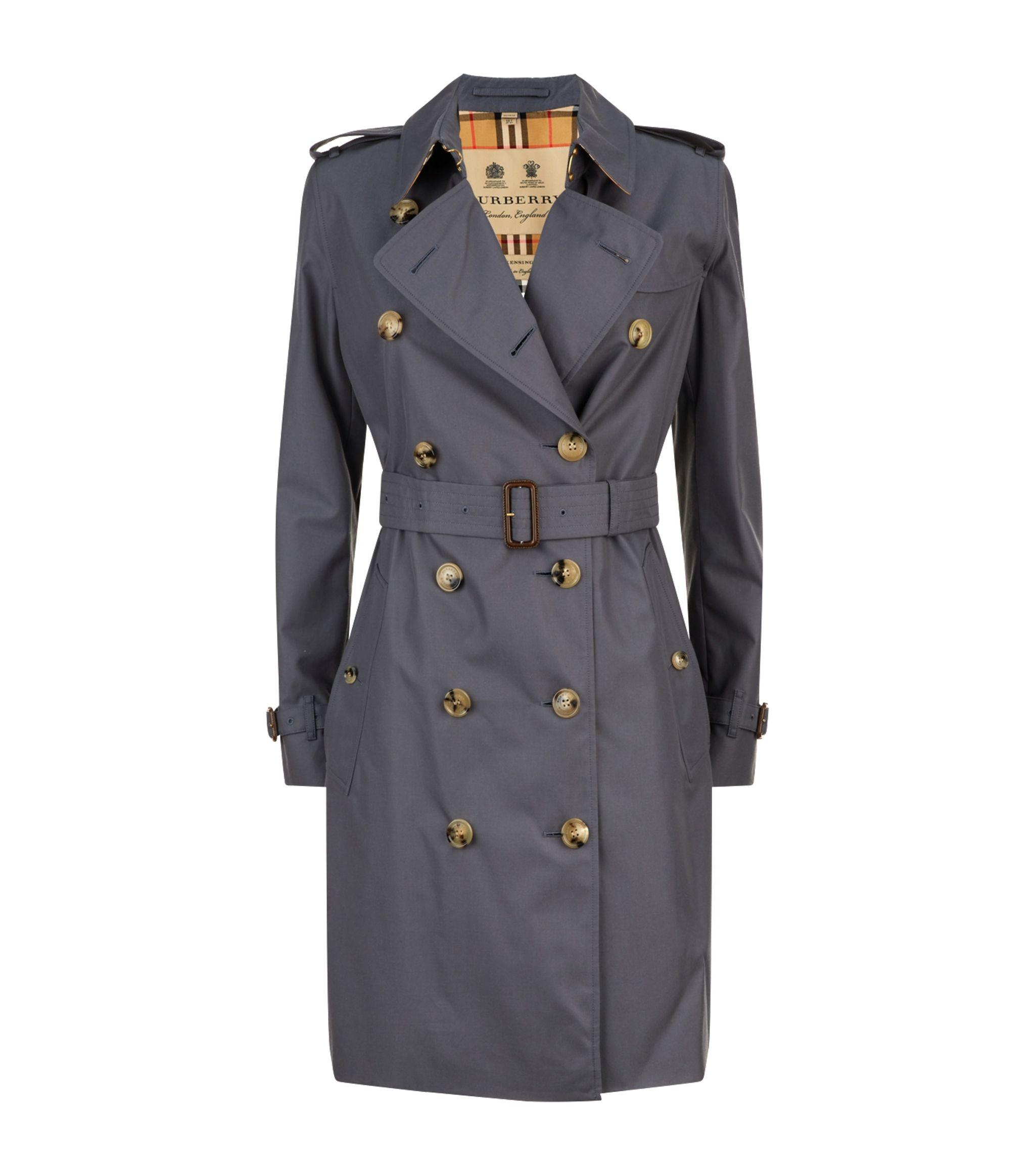 Burberry Cotton Kensington Heritage Trench Coat in Gray - Lyst