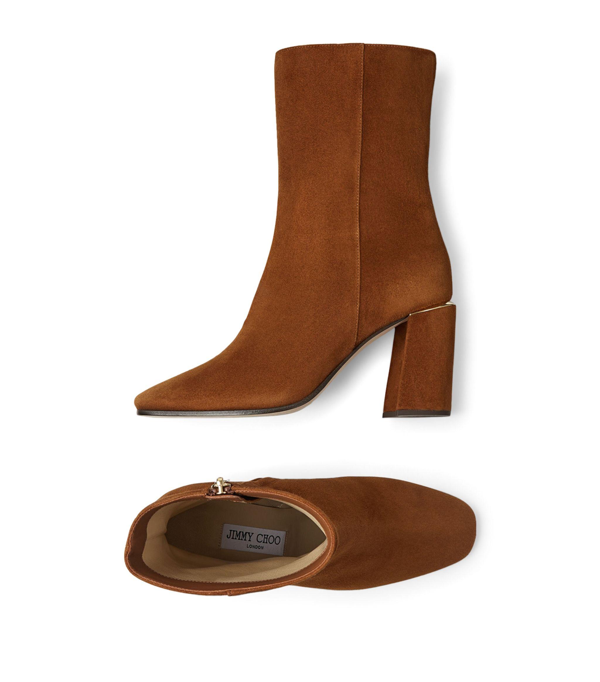 Jimmy Choo Loren 85 Suede Ankle Boots in Brown | Lyst