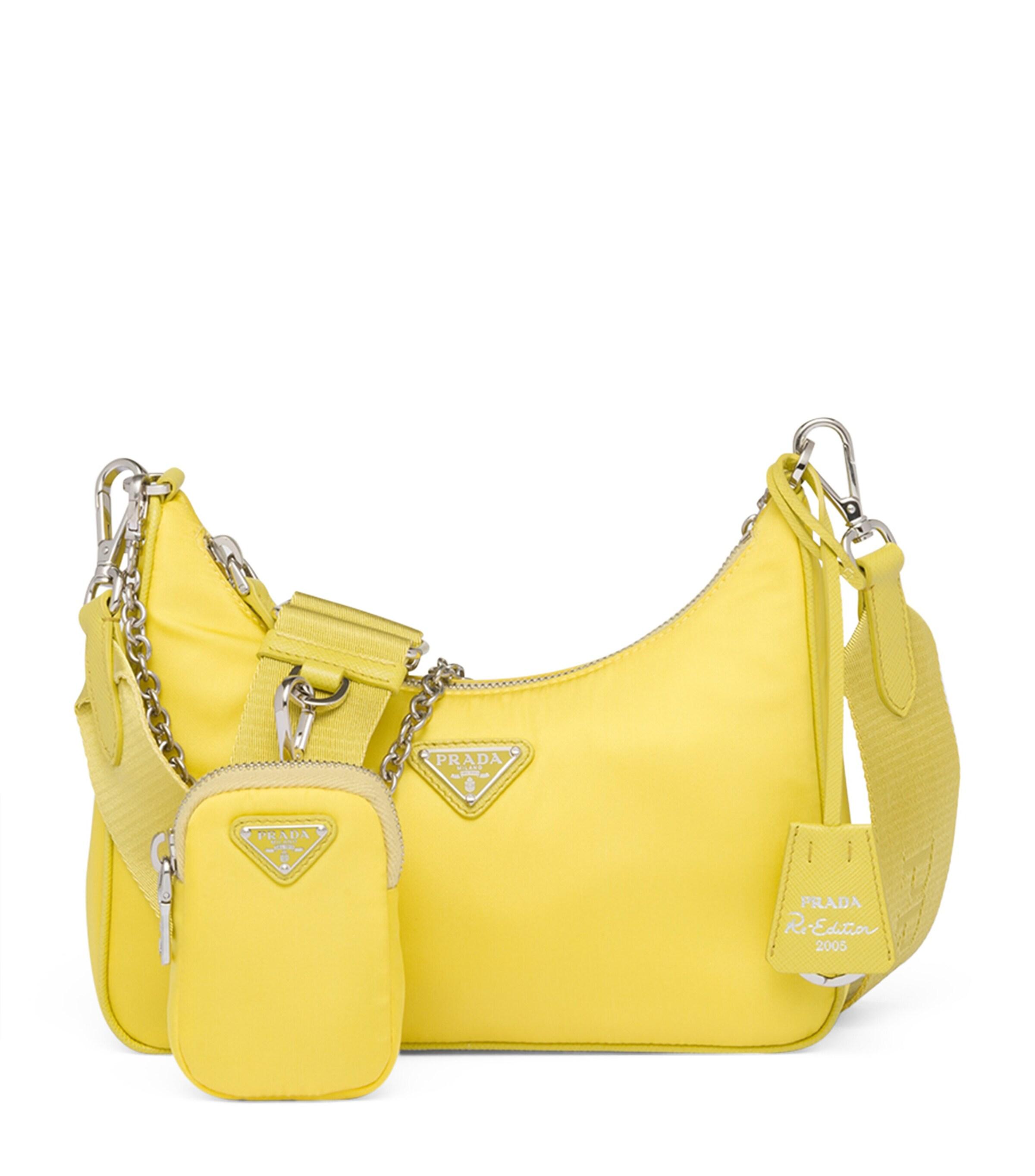 Prada Re Nylon Re Edition 2005 Shoulder Bag in Yellow Lyst Canada