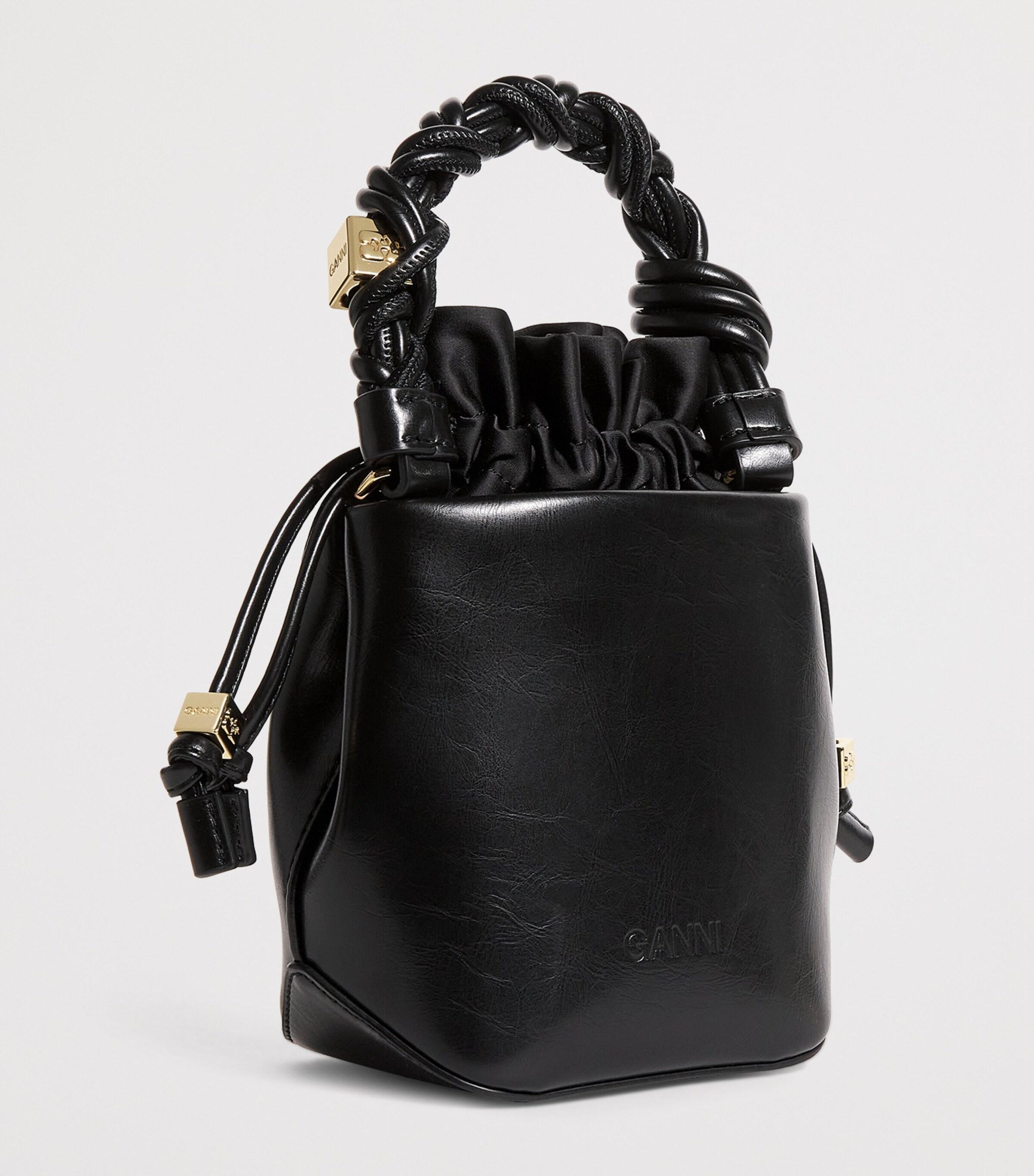 ハンドバッグ Bou Bucket Mini Purse - Ganni - Leather - Black Black Black Mini GANNI Bou Bucket Bag | GANNI US