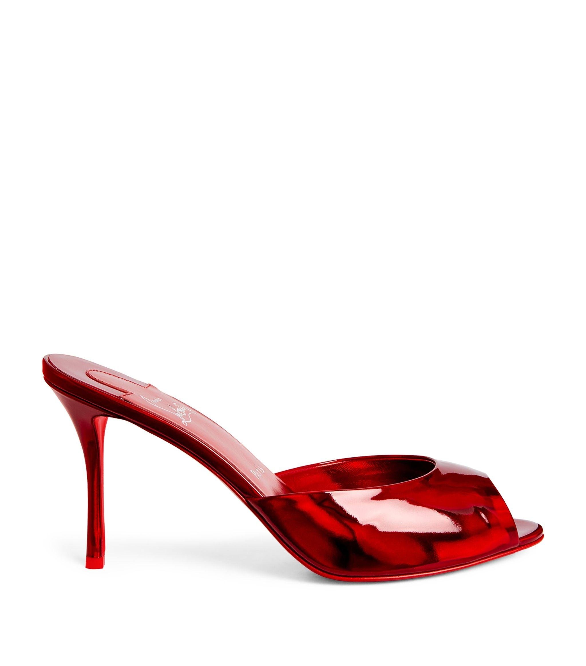 Christian Louboutin Me Dolly Patent Leather Mules 85 in Red | Lyst