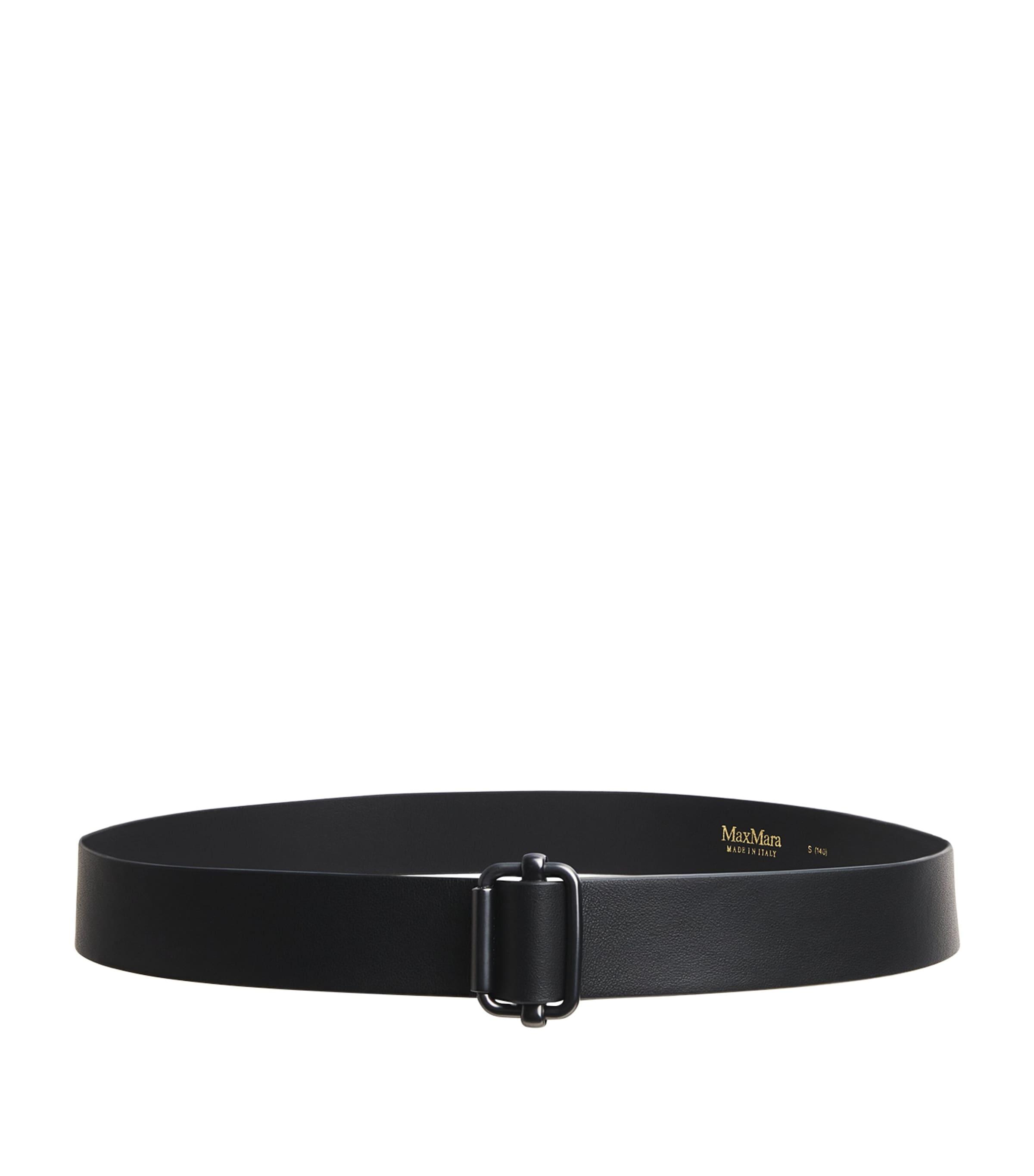 Max Mara Leather Suspender-Buckle Belt in Black | Lyst