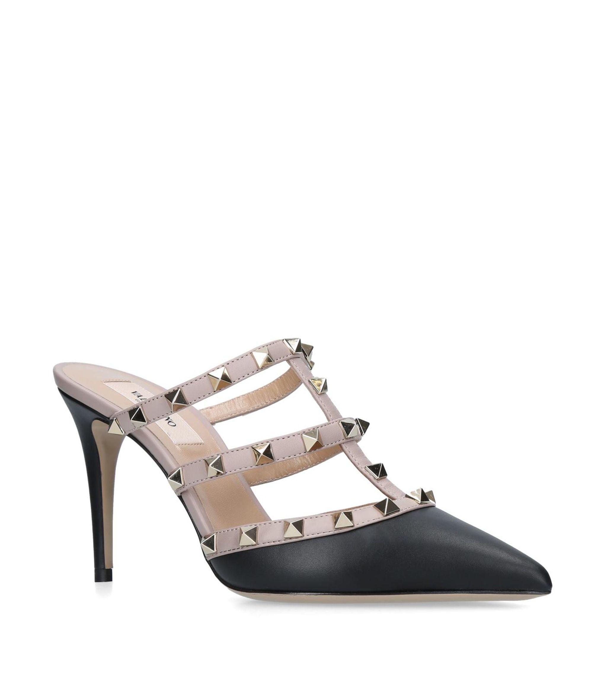 valentino garavani rockstud flat leather mules