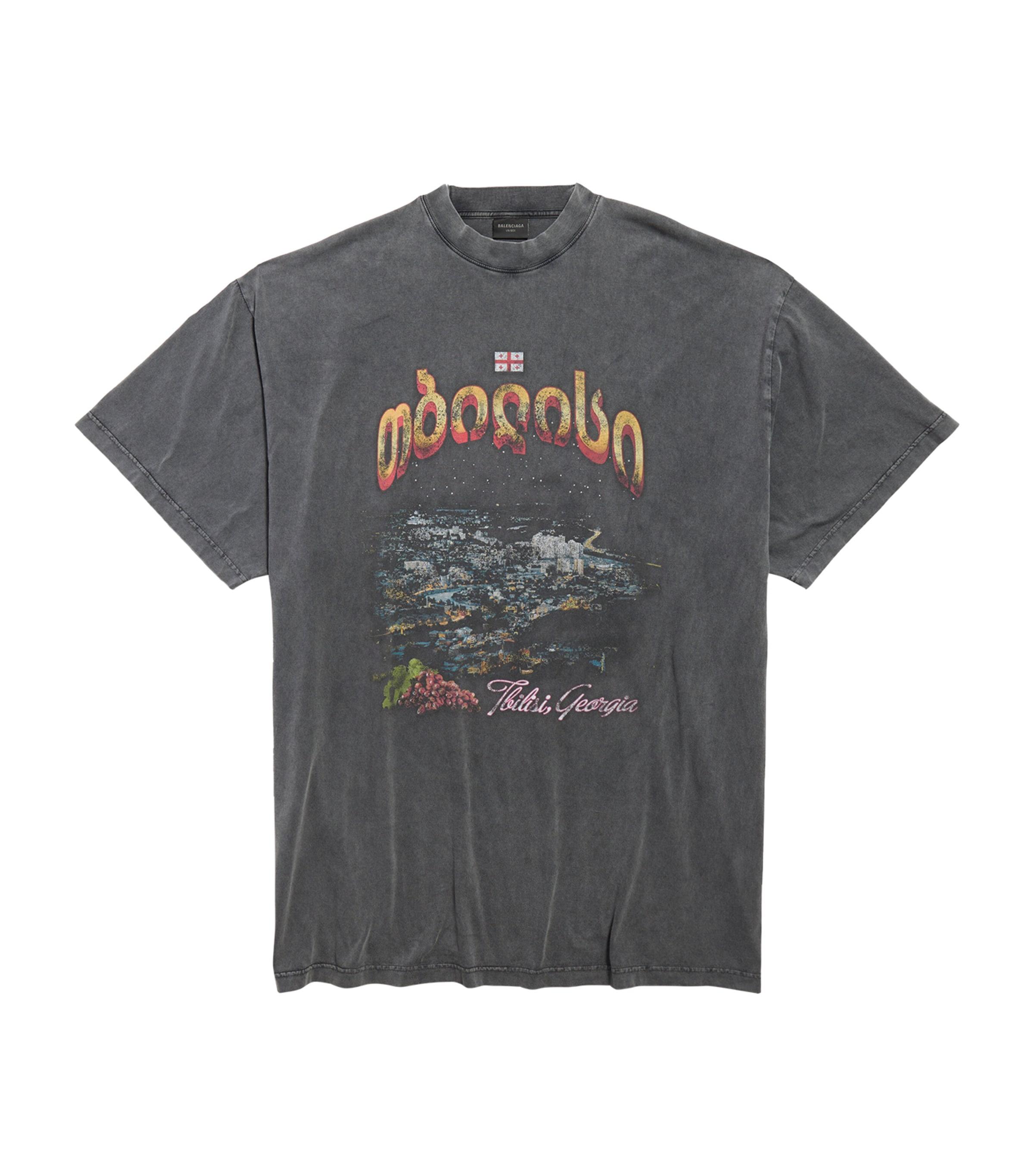 Balenciaga Tbilisi Oversized T-Shirt in Gray for Men | Lyst