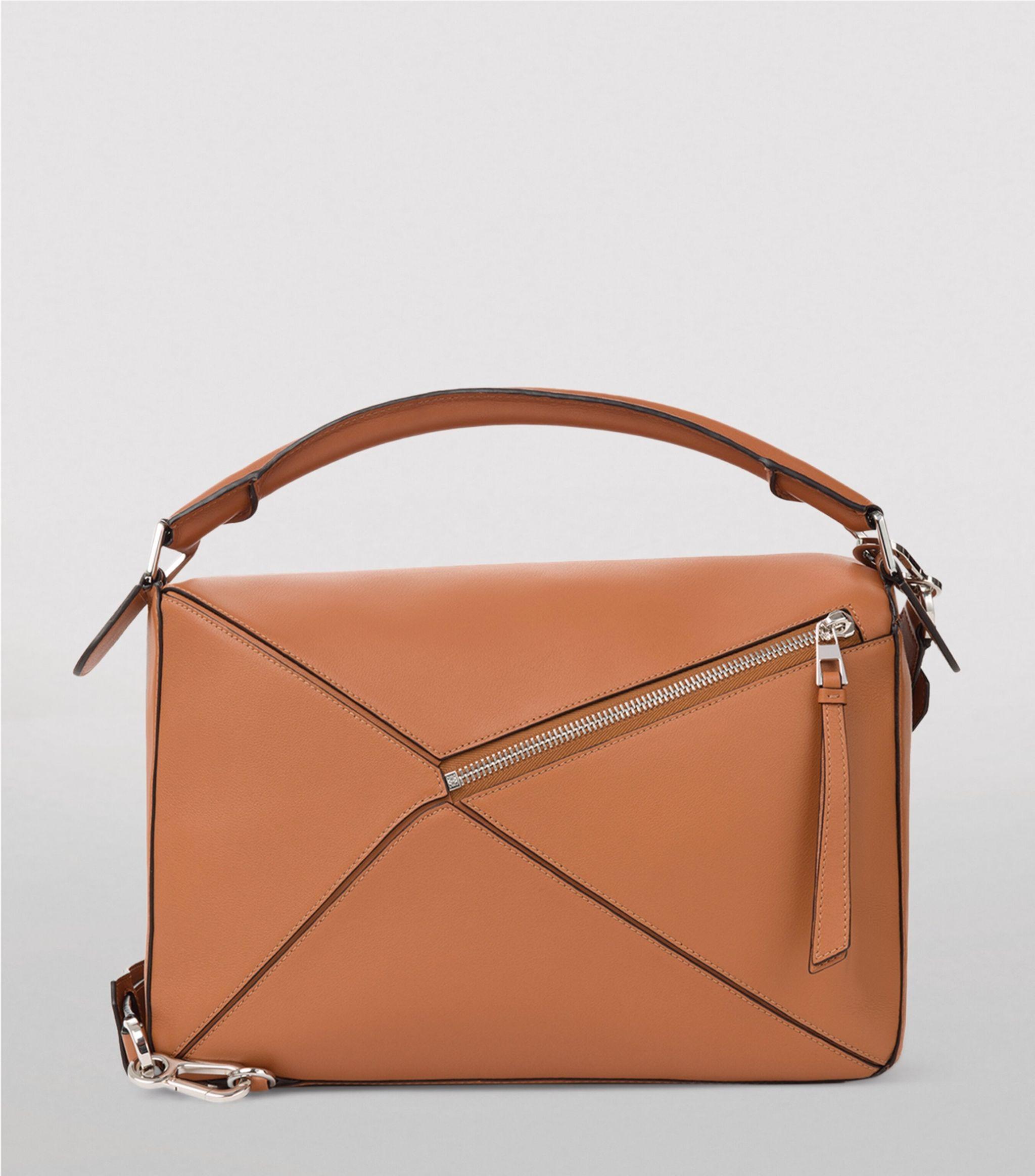 Loewe Mini Puzzle Leather Shoulder Bag in Tan (Brown) - Save 45 