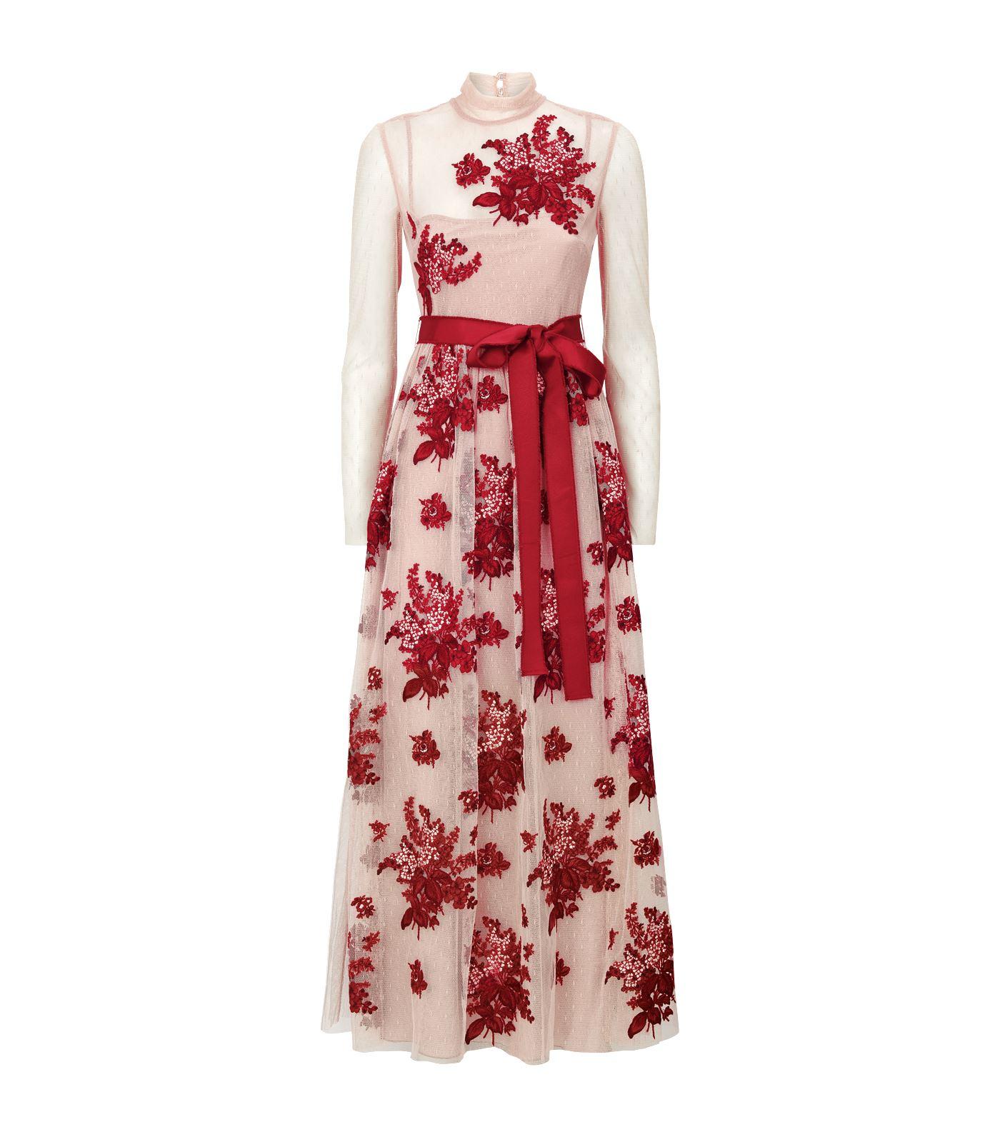 RED Valentino Floral Embroidered Tulle Dress Lyst