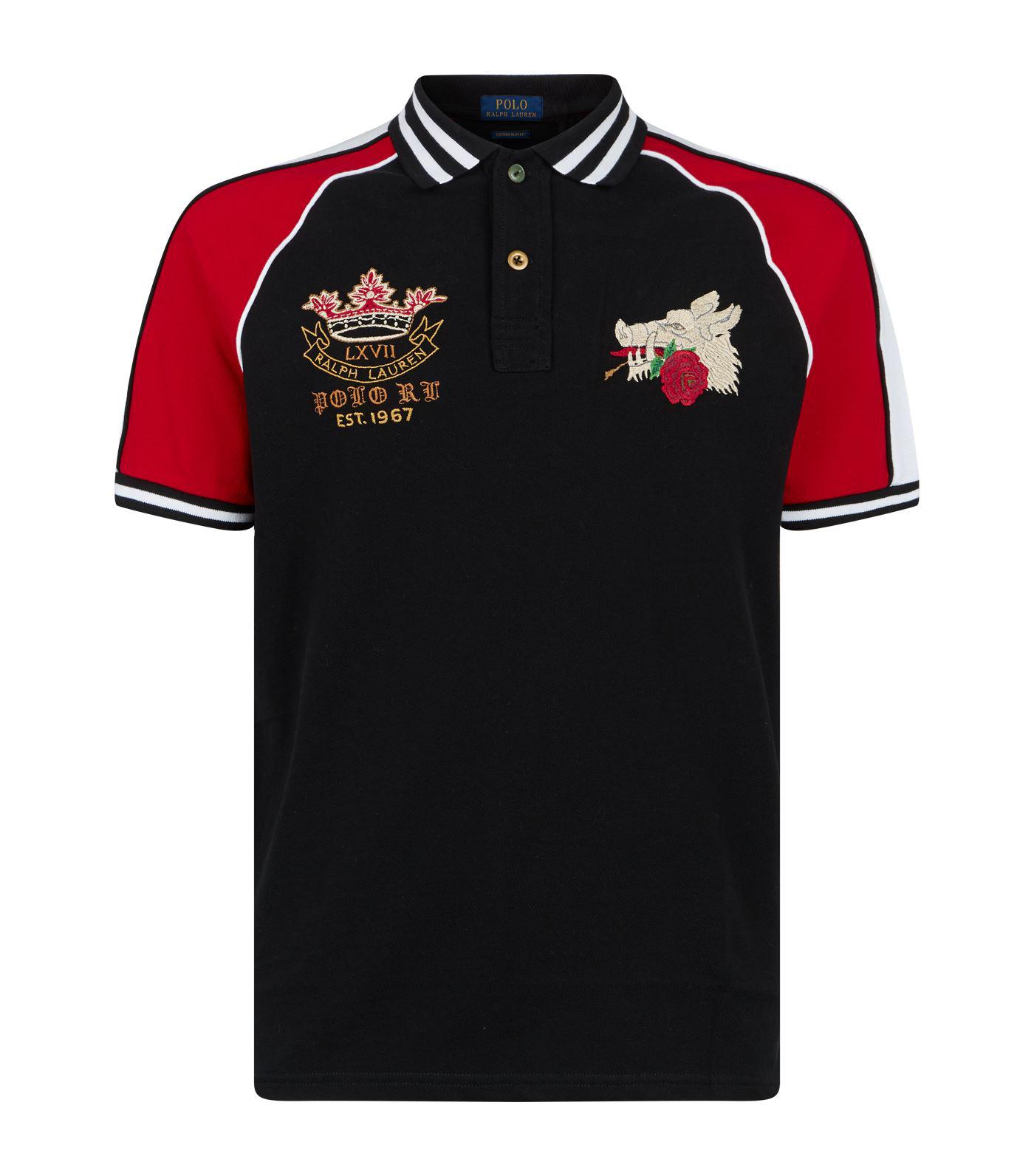 Polo Ralph Lauren Rose And Boar Polo Shirt in Black for Men | Lyst
