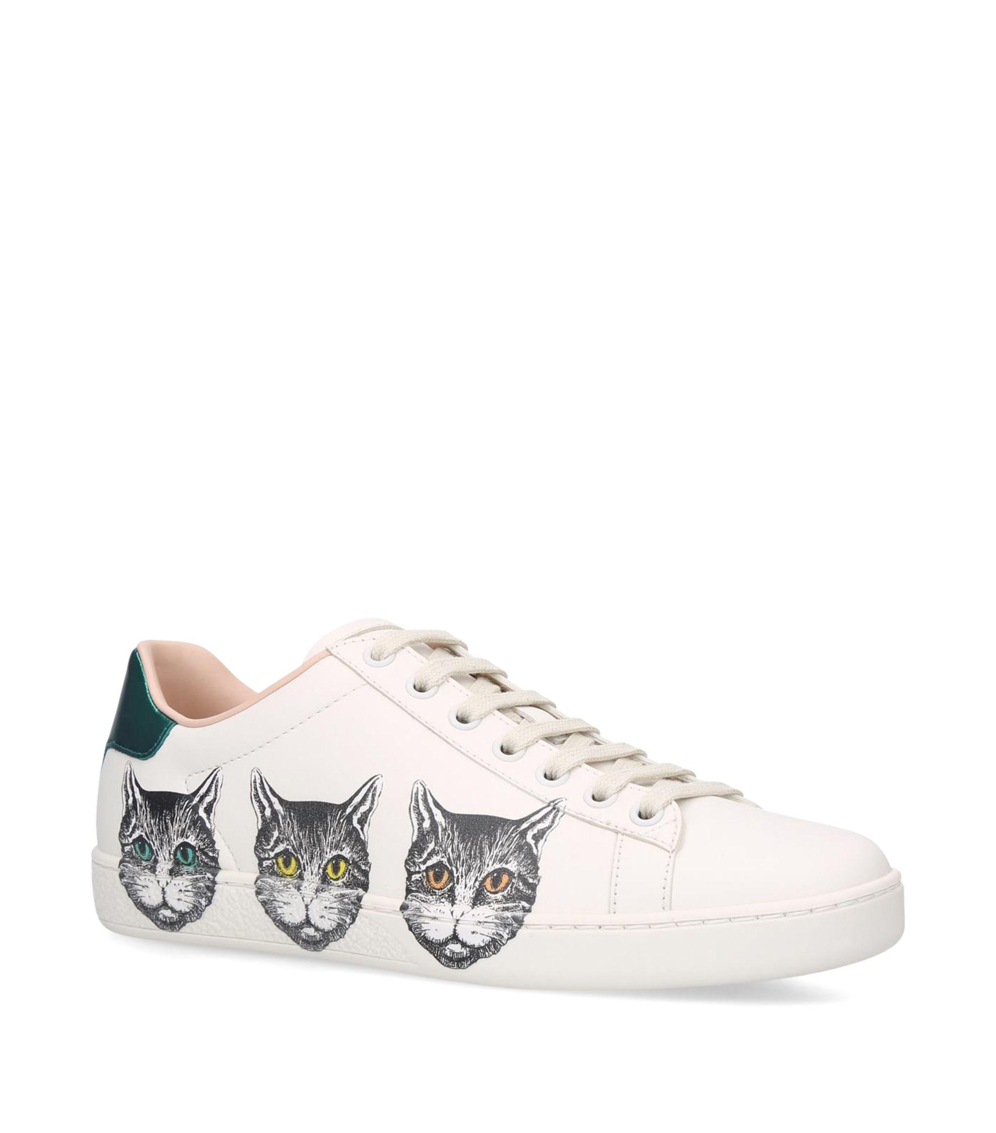 Gucci Ace Sneaker With Mystic Cat in White | Lyst