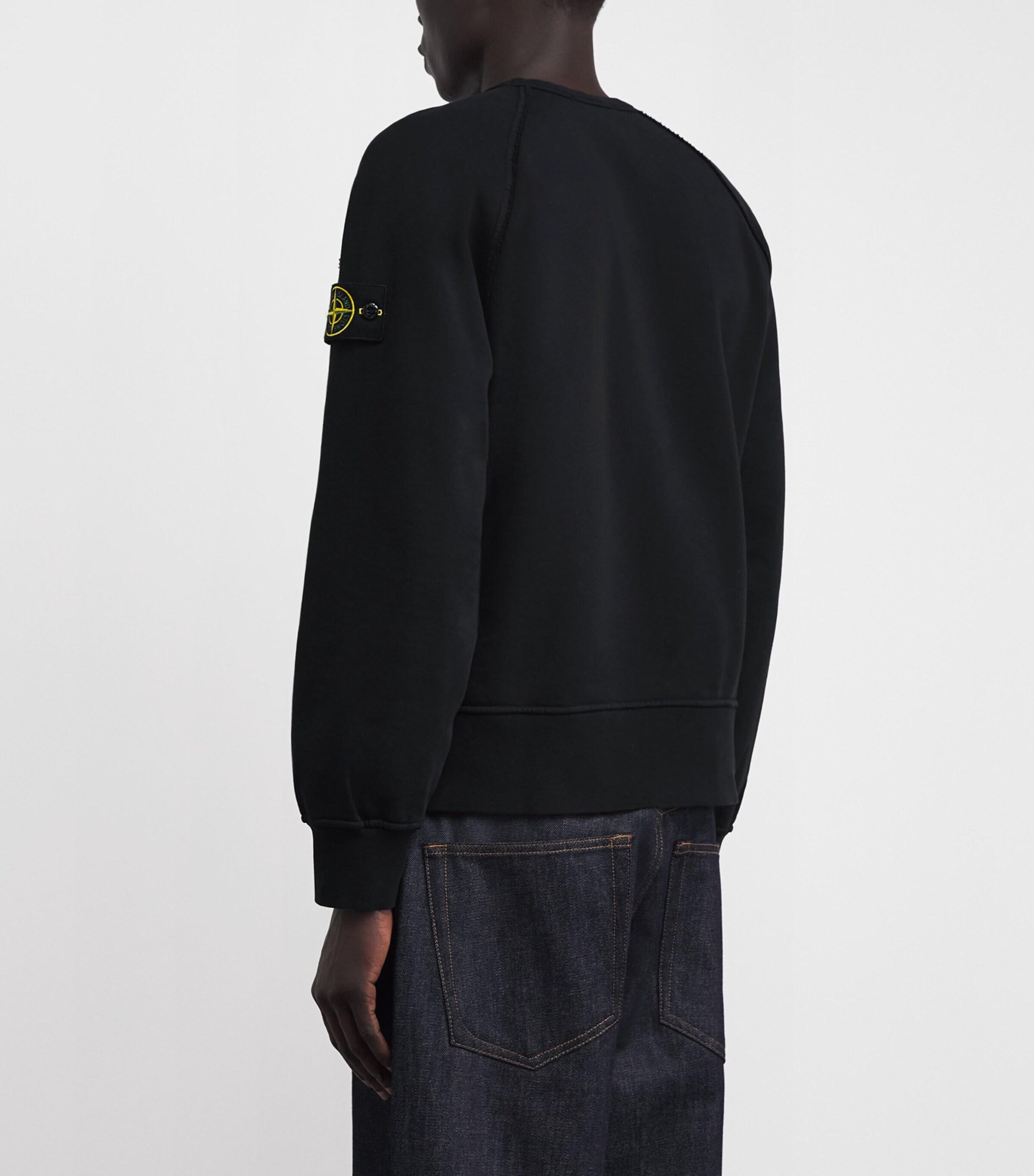 Stone Island Organic Cotton Raglan-Sleeve Sweatshirt in Black for 