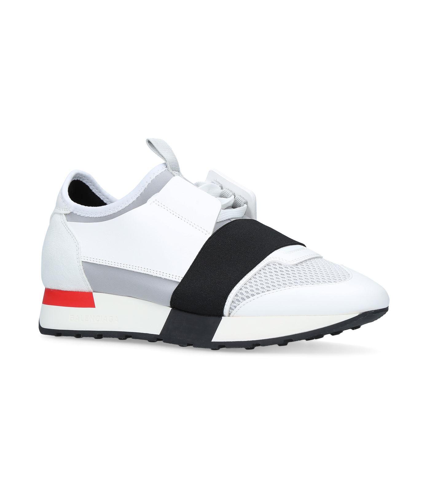 Balenciaga Race Runner Leather, Suede, Mesh And Neoprene Sneakers in