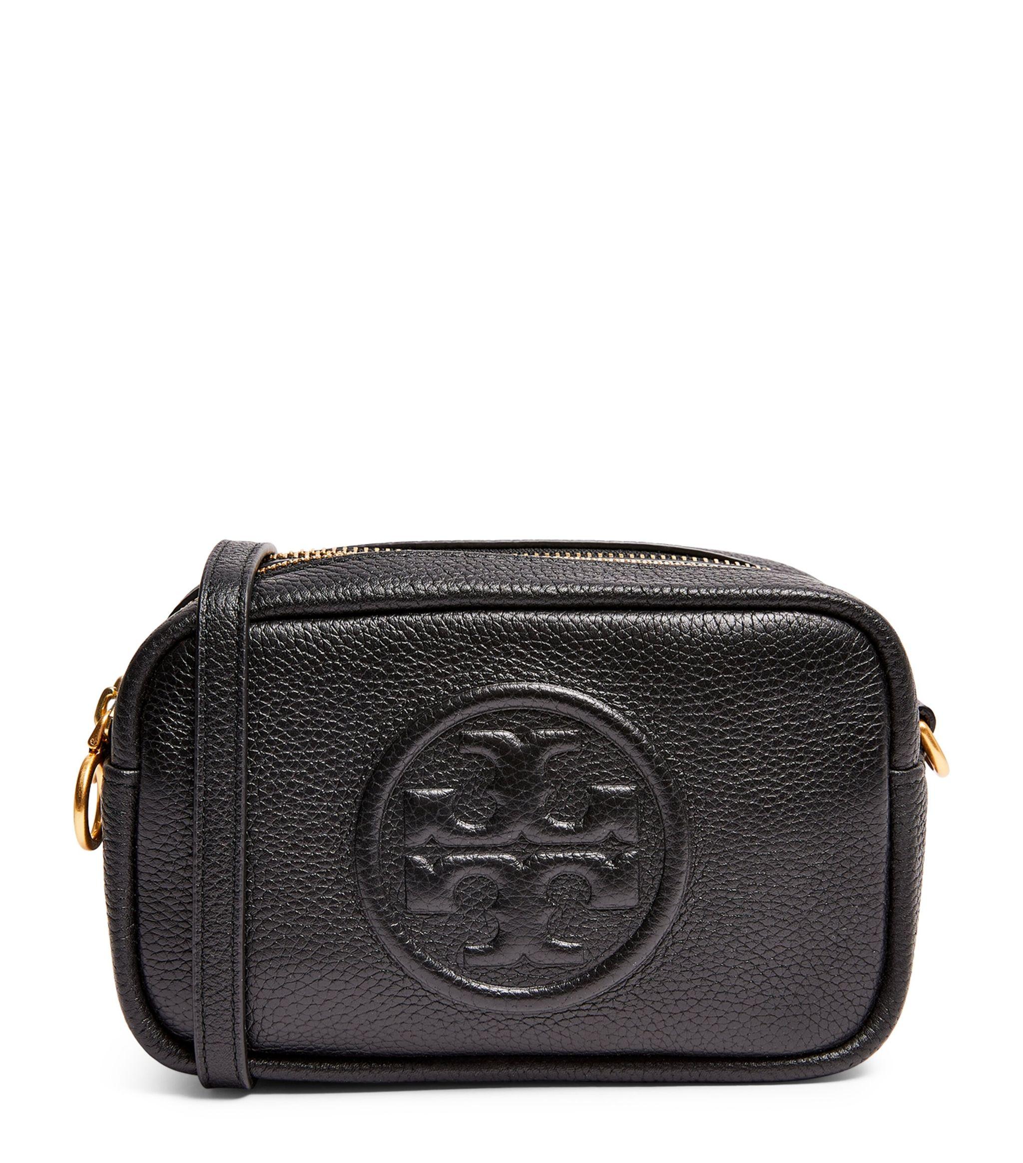 Tory Burch Mini Leather Perry Bombe Crossbody Bag in Black Lyst