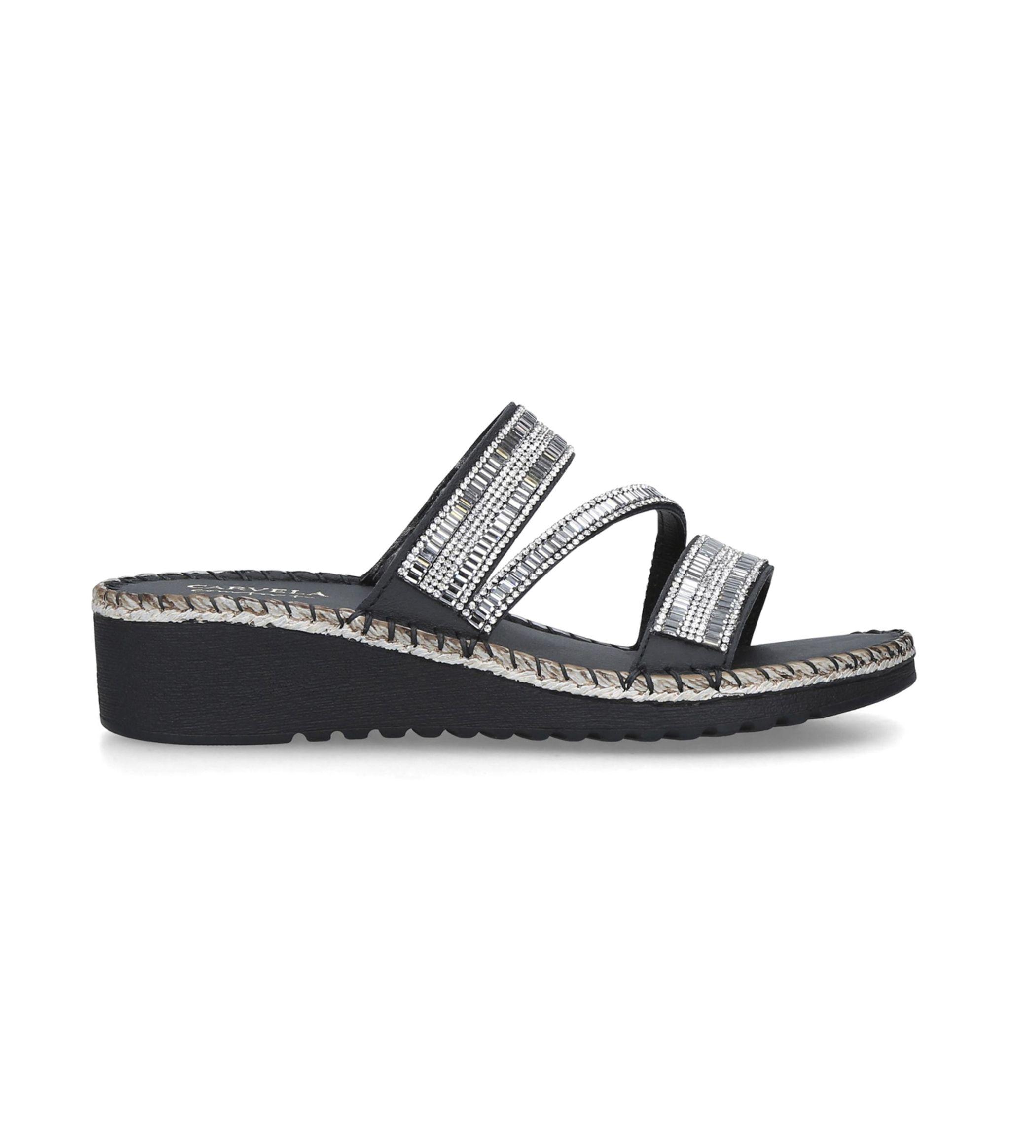 carvela black flat sandals