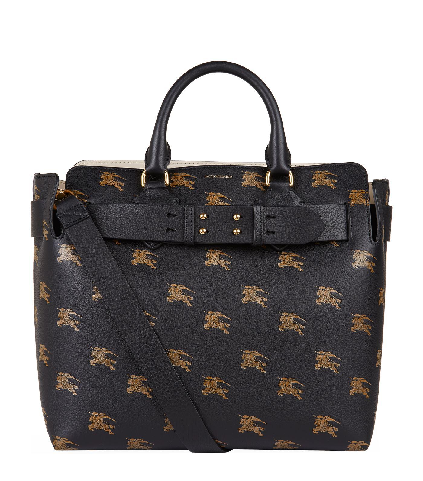 Ballade ubetalt erindringsmønter Burberry Medium Leather Equestrian Knight Belt Bag in Black - Lyst