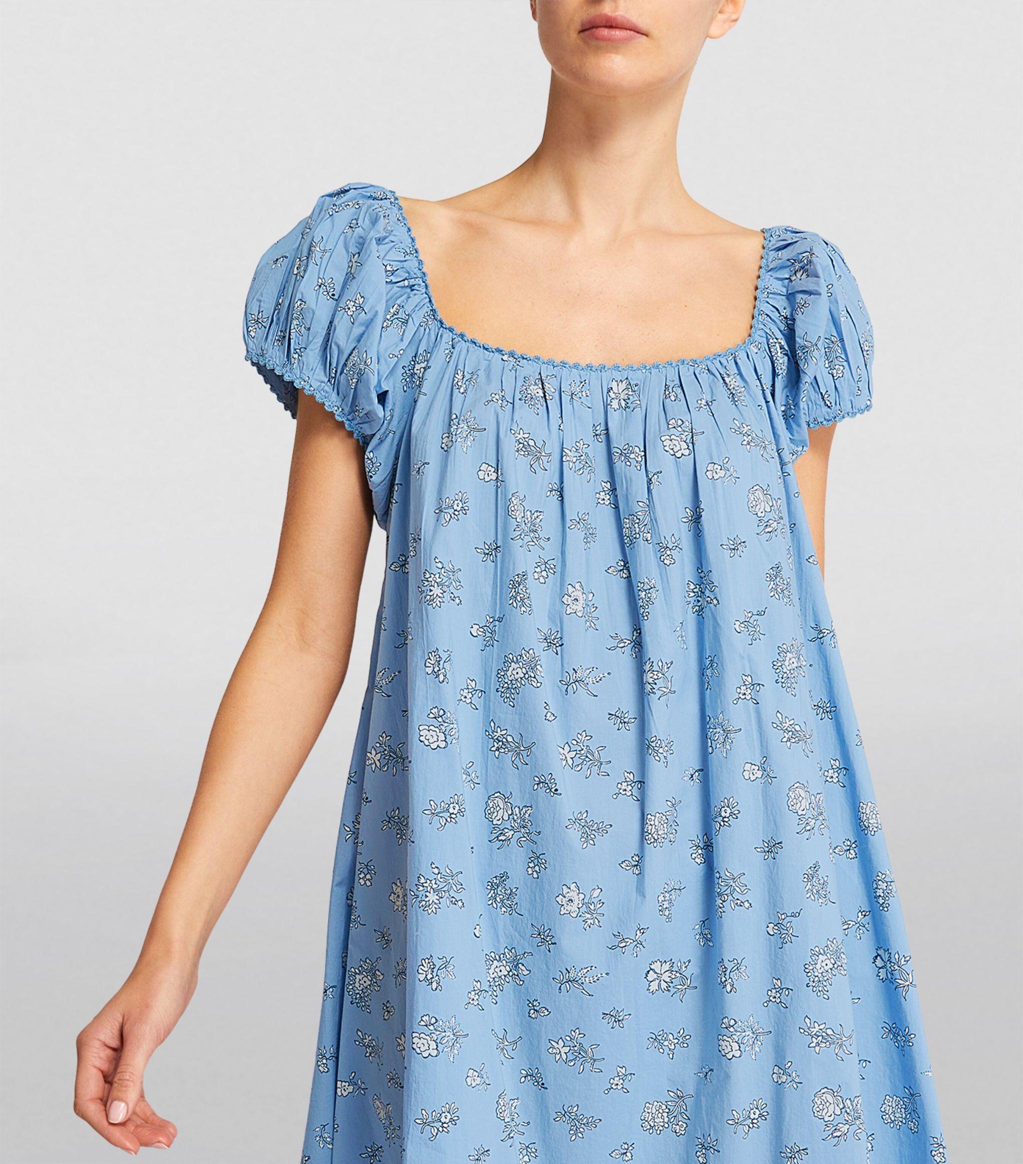 doen blue floral dress Lace Flare Midi Dress main image 1