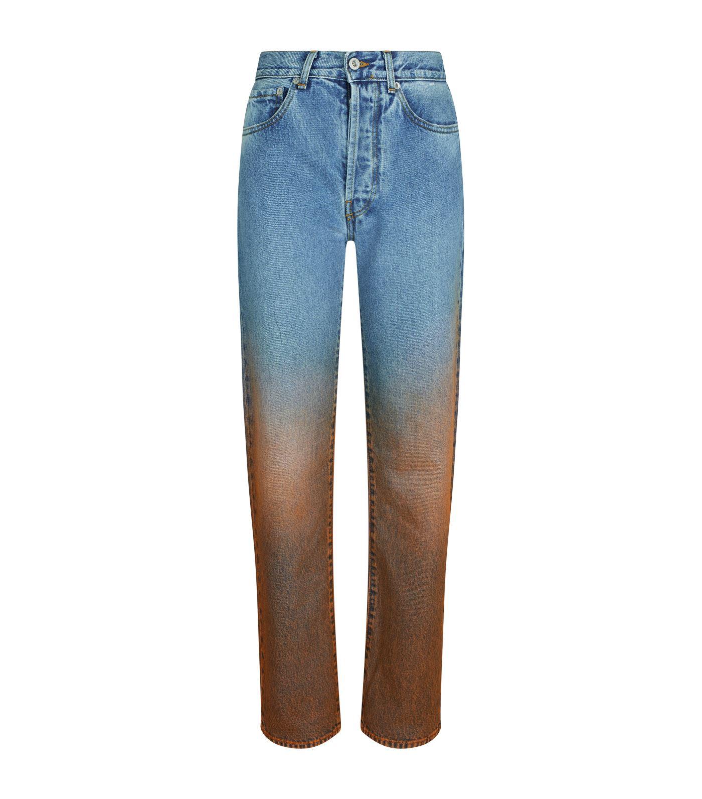Off-White c/o Virgil Abloh Denim Degrade baggy Jeans in Blue - Save 31% ...