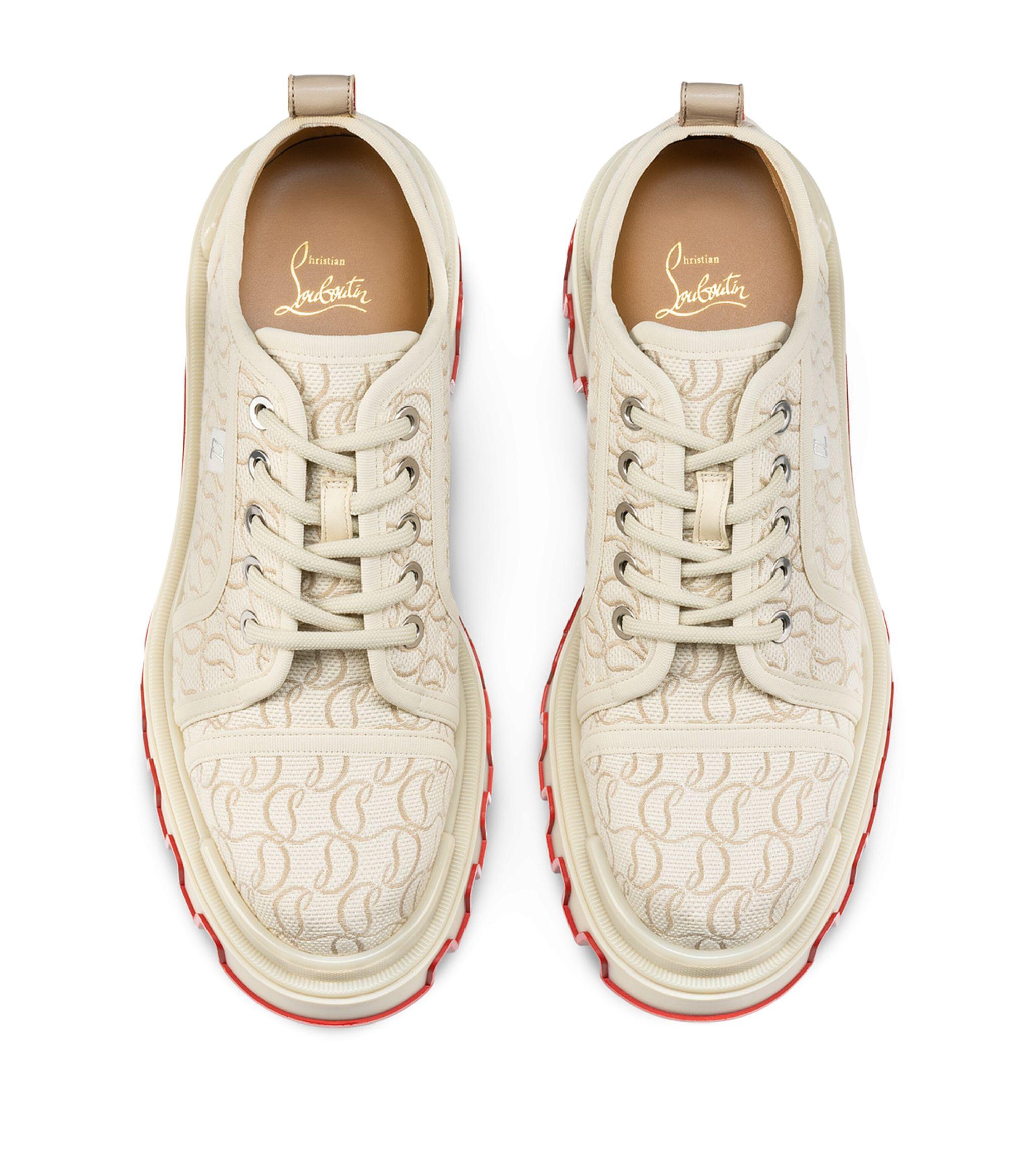 Christian Louboutin Panamic Dune Flat Jacquard Derby Shoes in