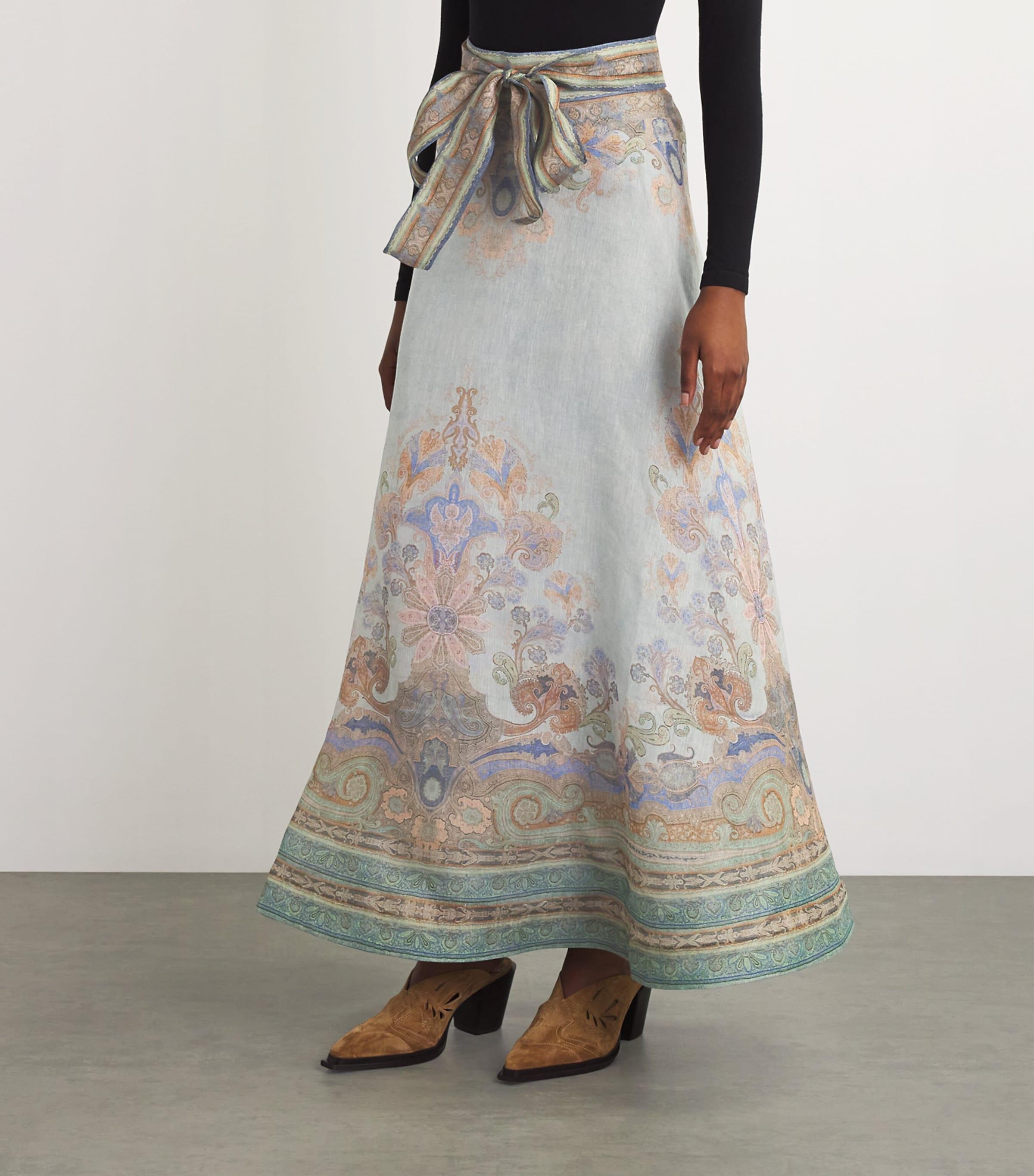 スカート ZIMMERMANN Woman Skirt Grey Zimmermann Paisley Print Eden Maxi Skirt in Grey | Lyst UK