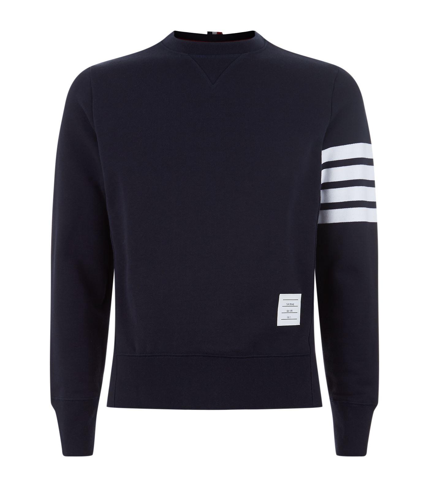 thom browne engineered stripe crew sweat