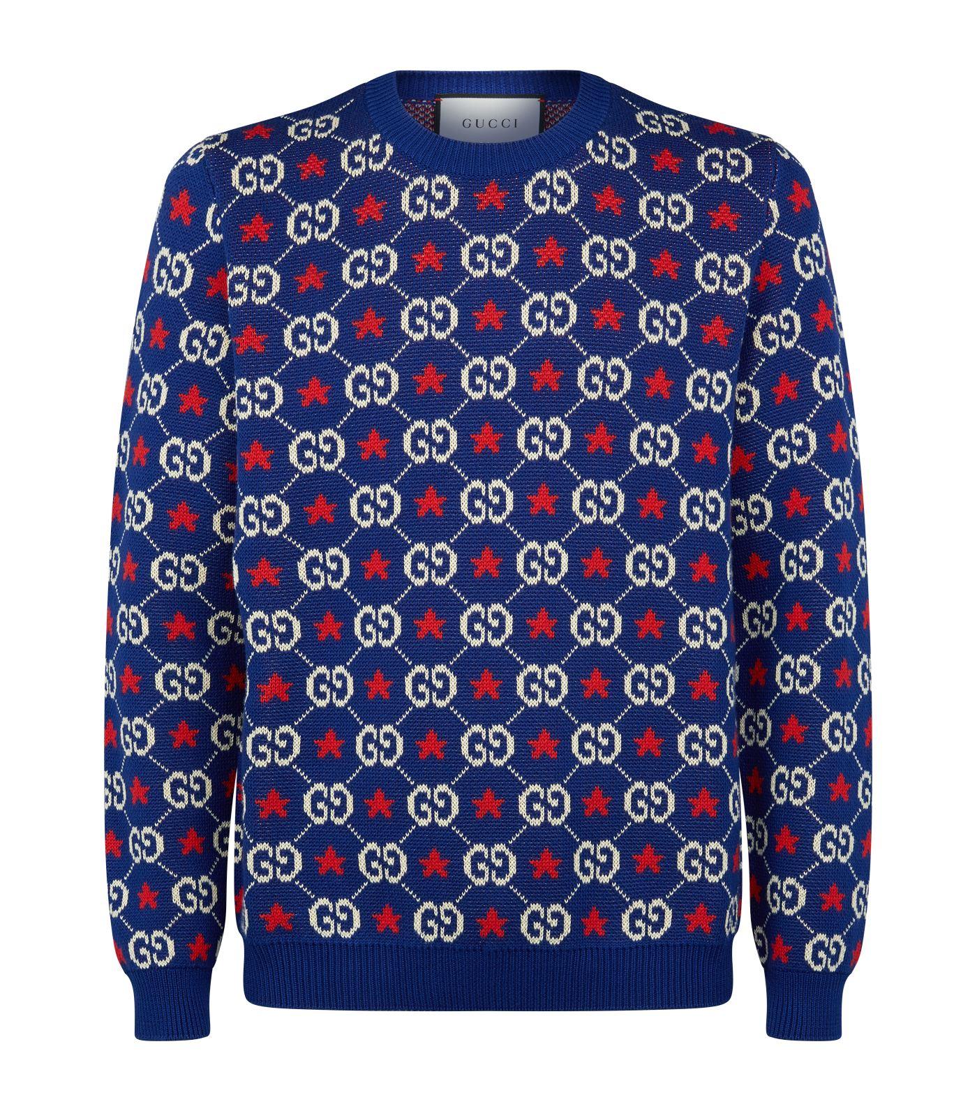 Gucci Red Star Sweater in Blue for Men | Lyst