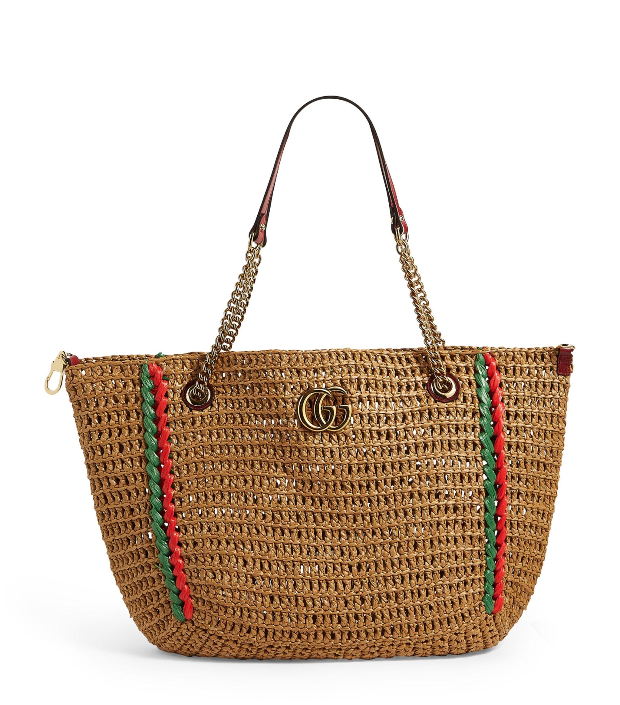 gucci raffia tote